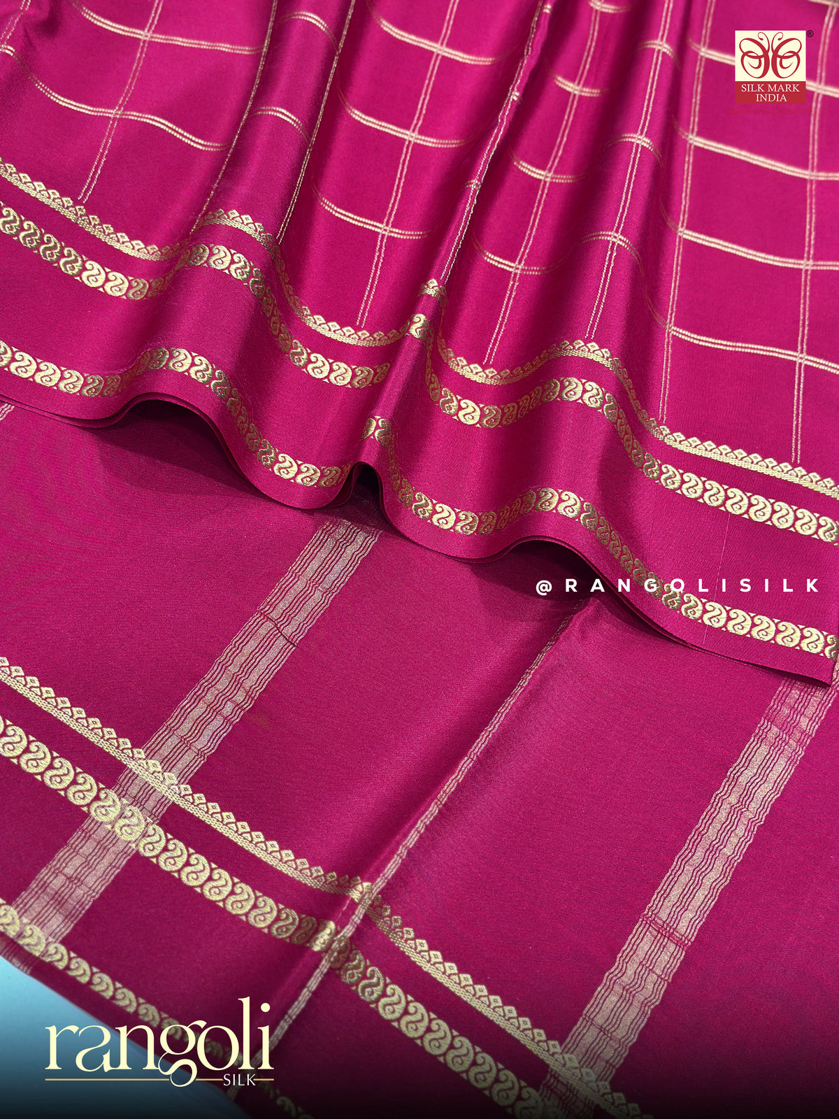 Pure Mysore Crepe Silk Saree with CSG Zari - Silk Mark Certified - Post 1059