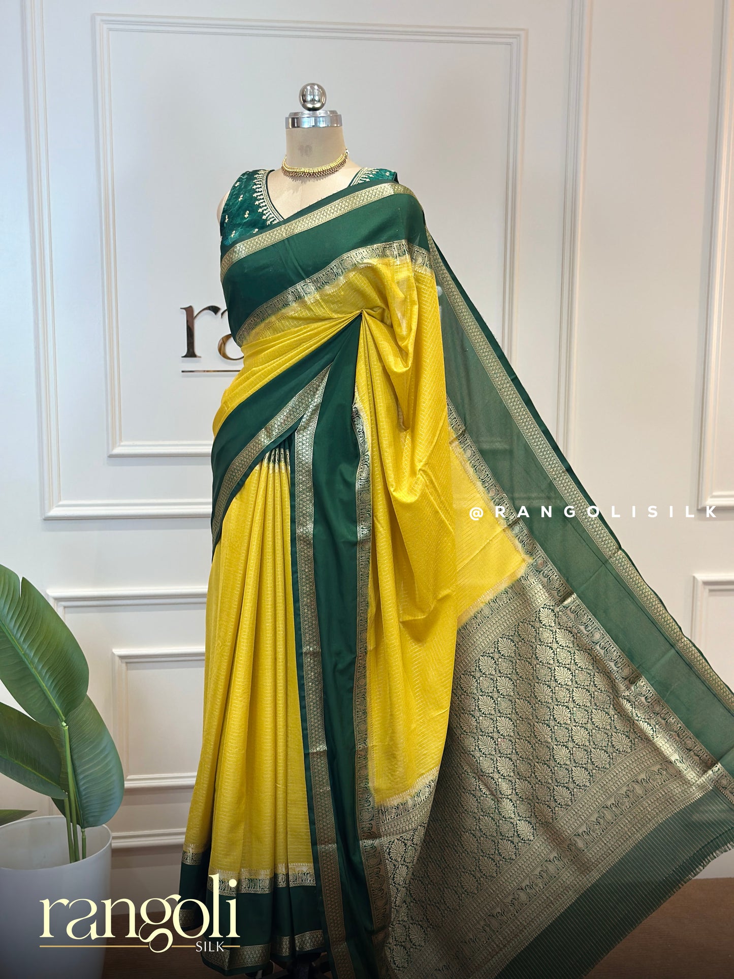 Semi Mysore Silk Crepe Saree with Zari Border - Post 843