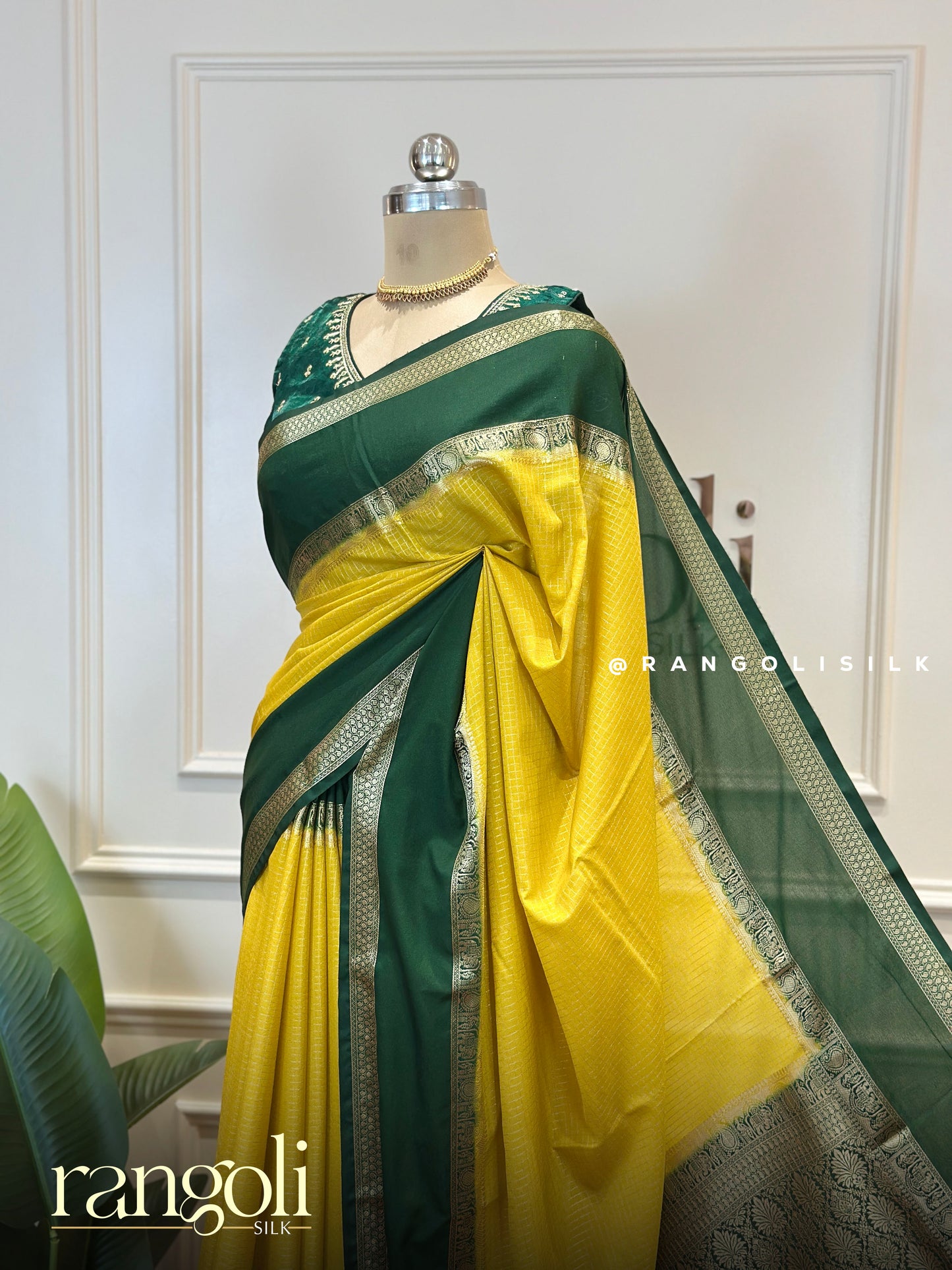 Semi Mysore Silk Crepe Saree with Zari Border - Post 843