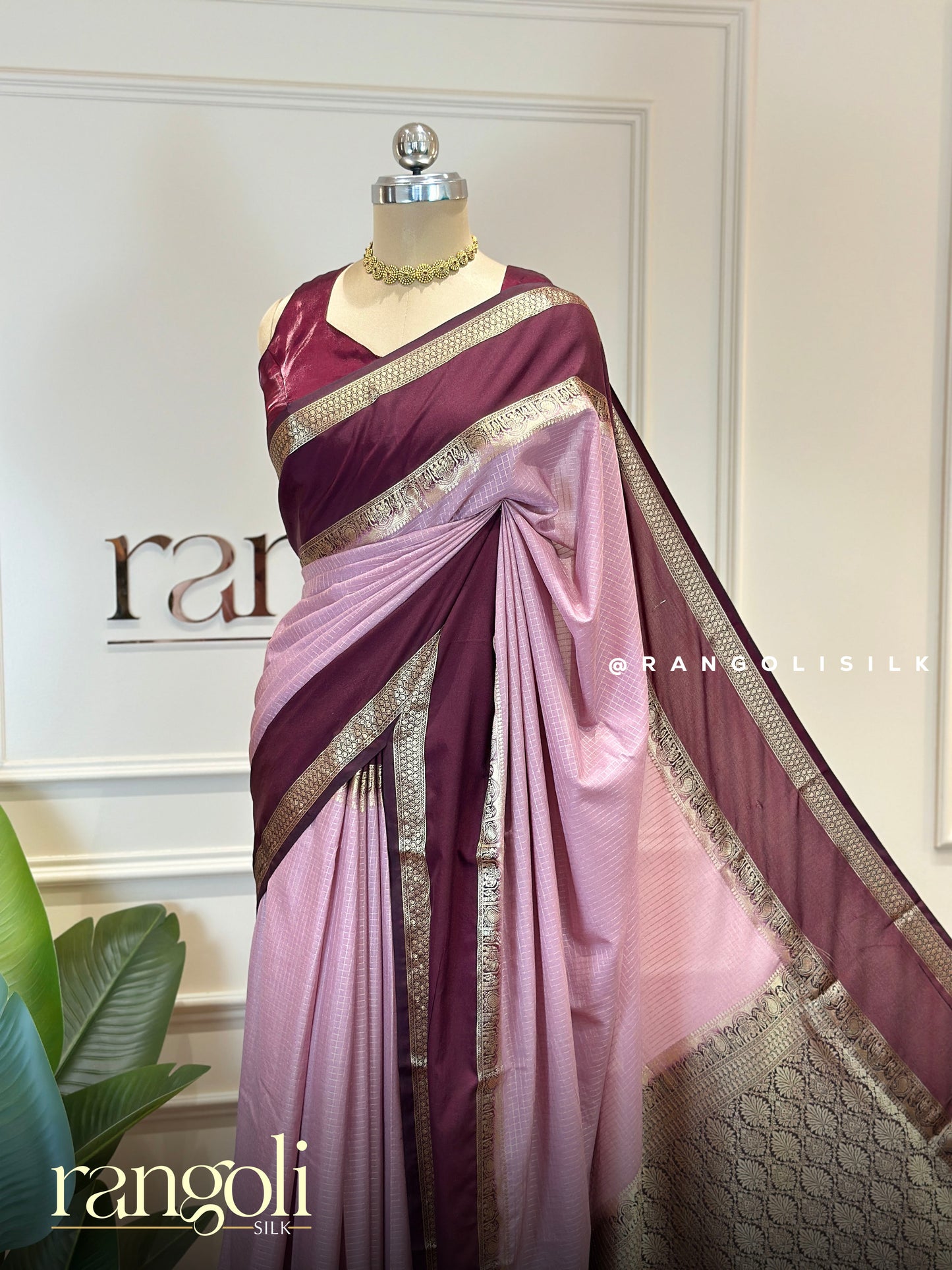 Semi Mysore Silk Crepe Saree with Zari Border - Post 843