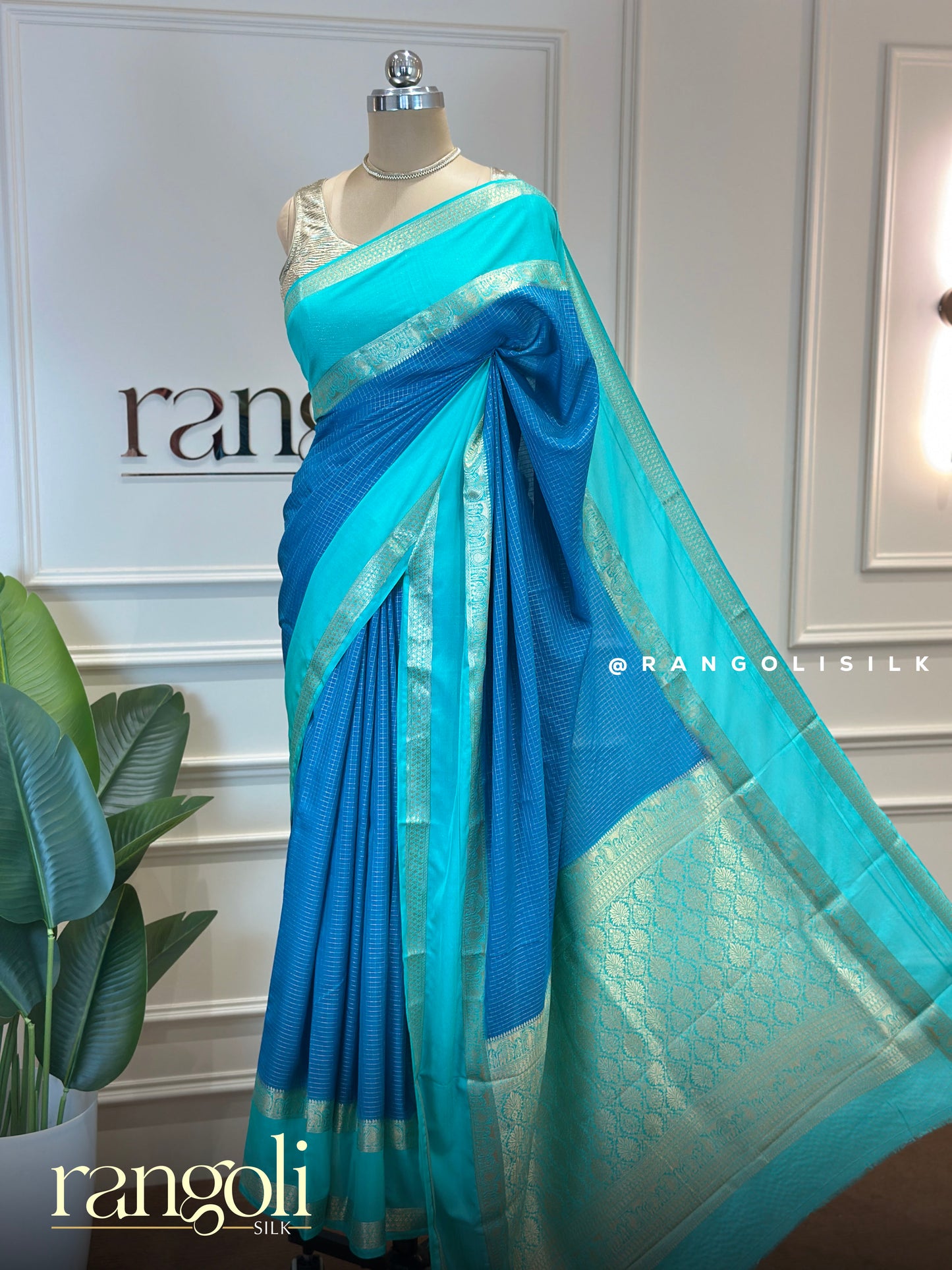 Semi Mysore Silk Crepe Saree with Zari Border - Post 843