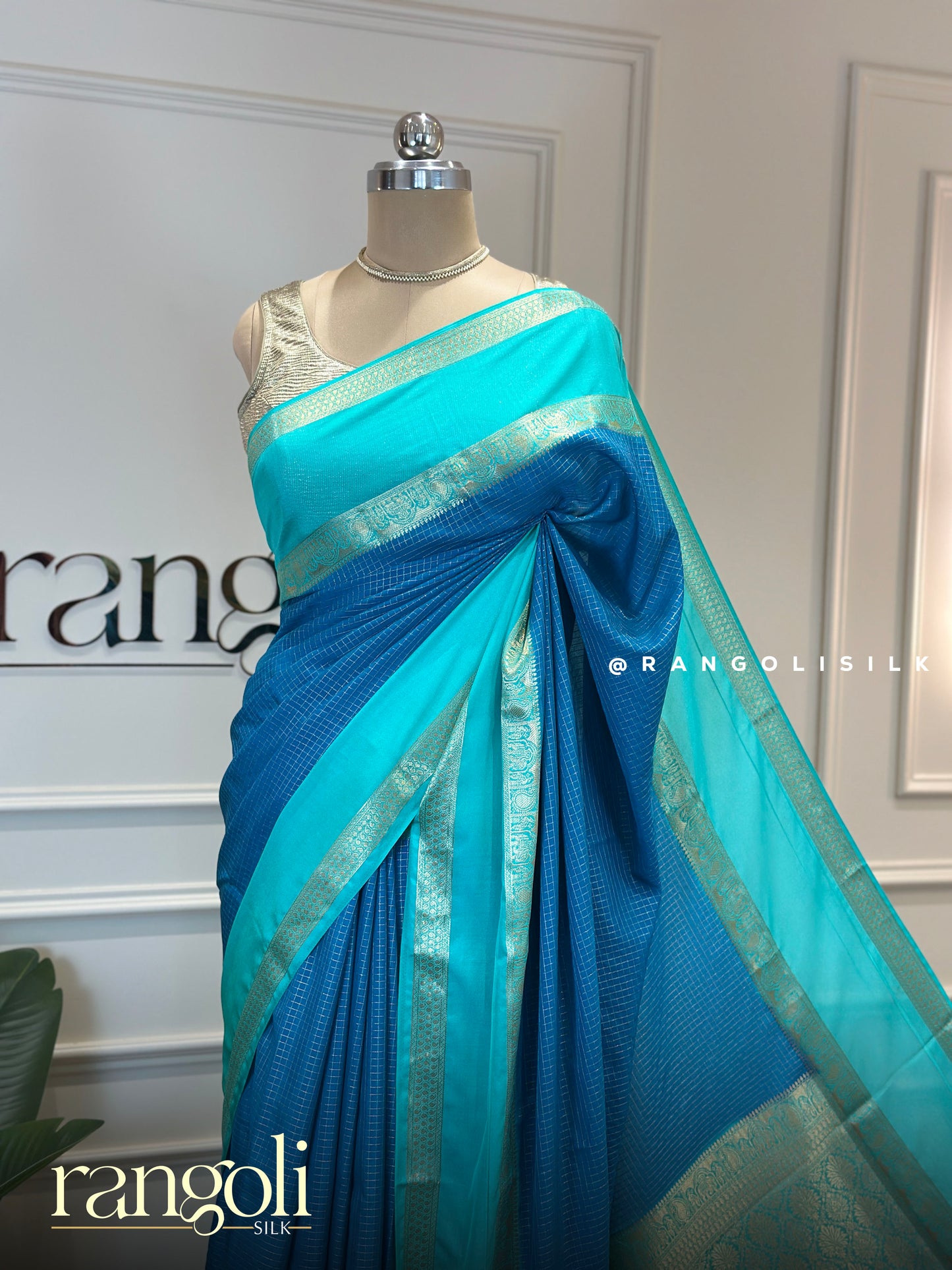 Semi Mysore Silk Crepe Saree with Zari Border - Post 843