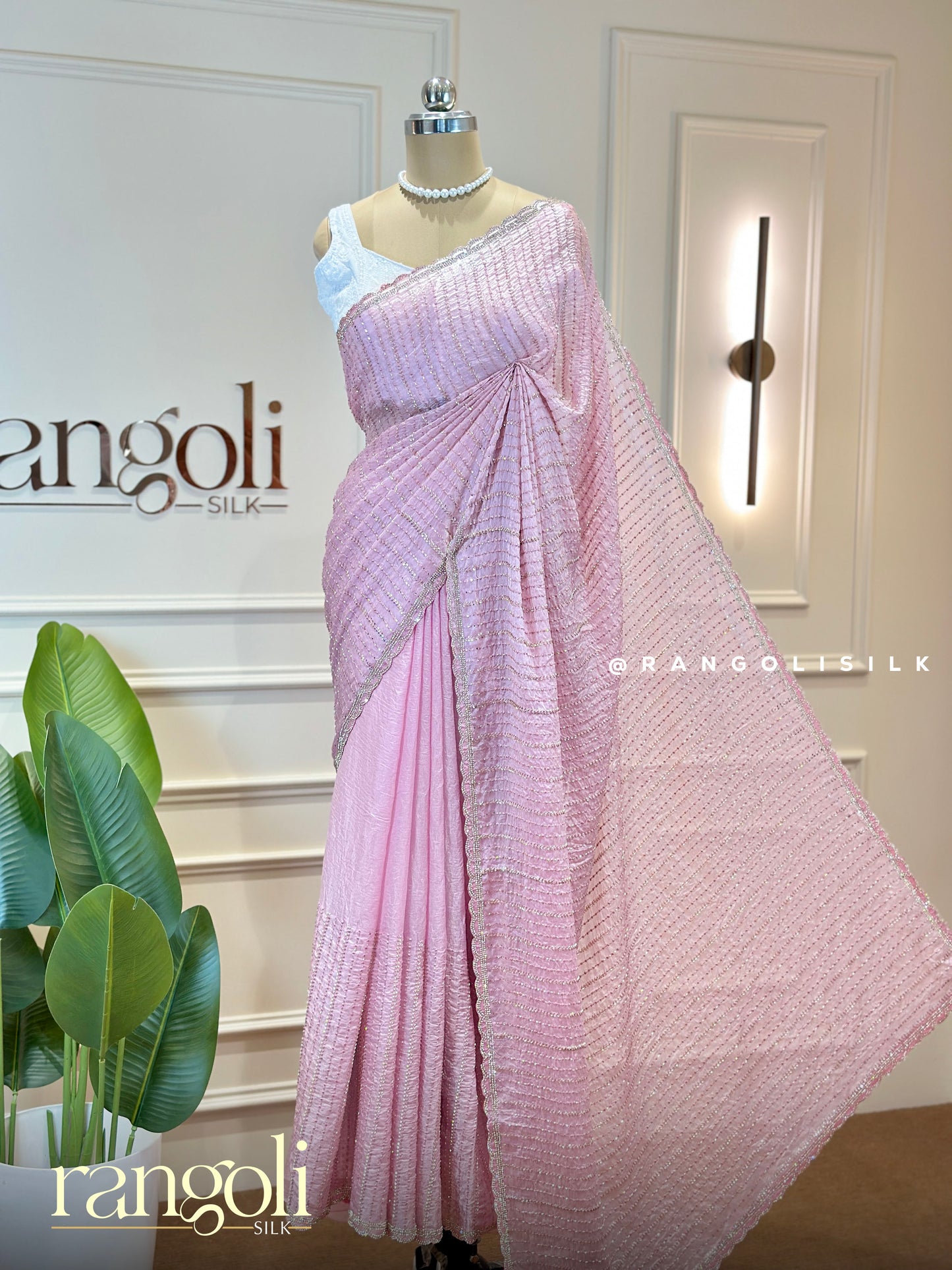 Pastel Designer Saree with Sequins & Embellished Border - Post 961