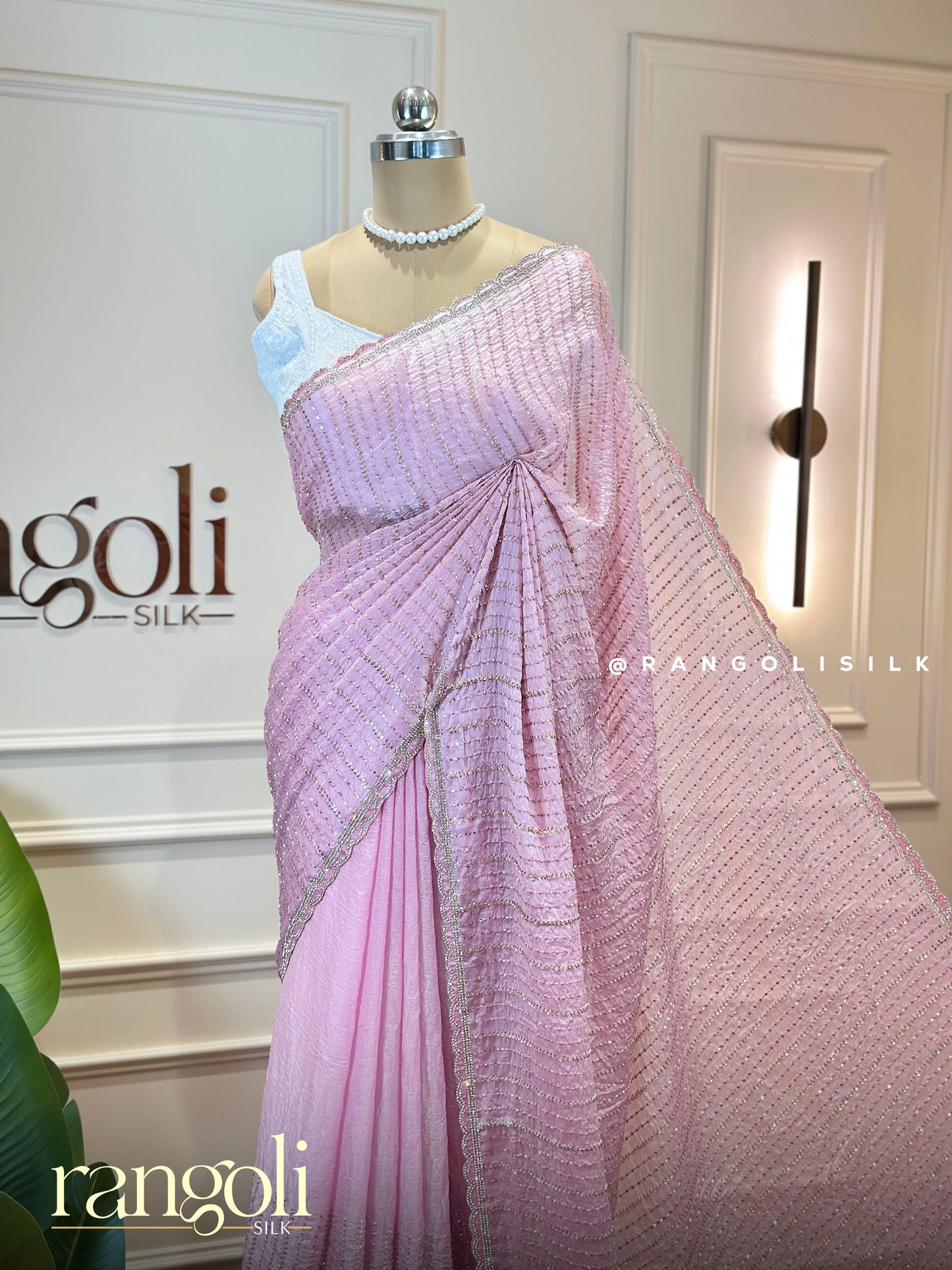 Pastel Designer Saree with Sequins & Embellished Border - Post 961