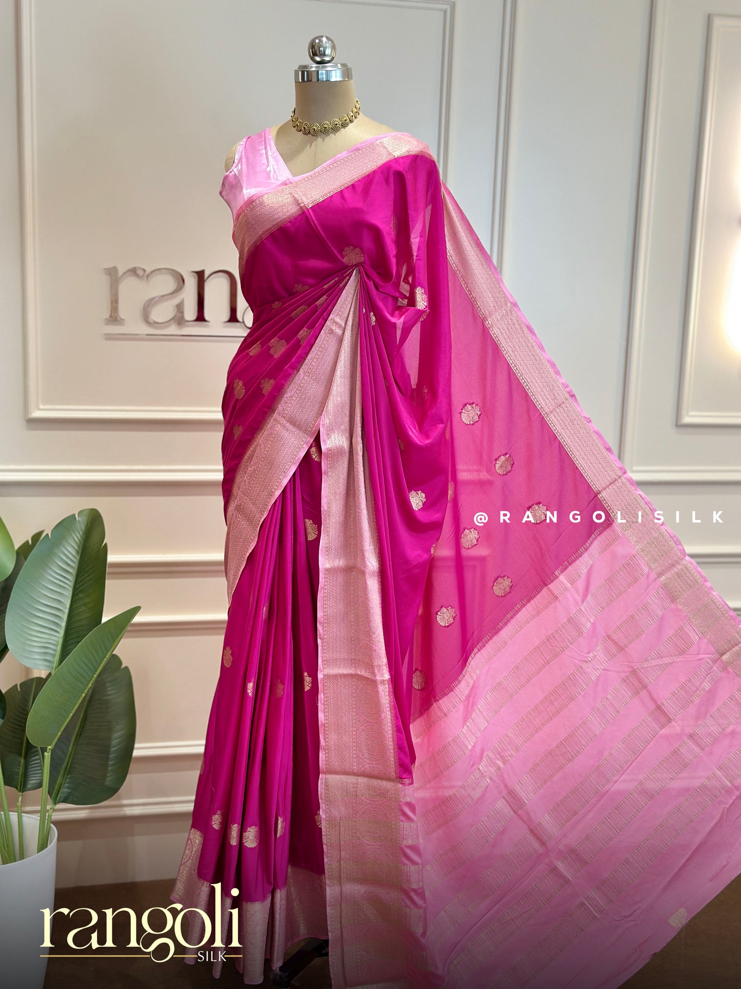 Semi Mysore Silk Crepe Saree with Gandaberunda Motifs - Post 734