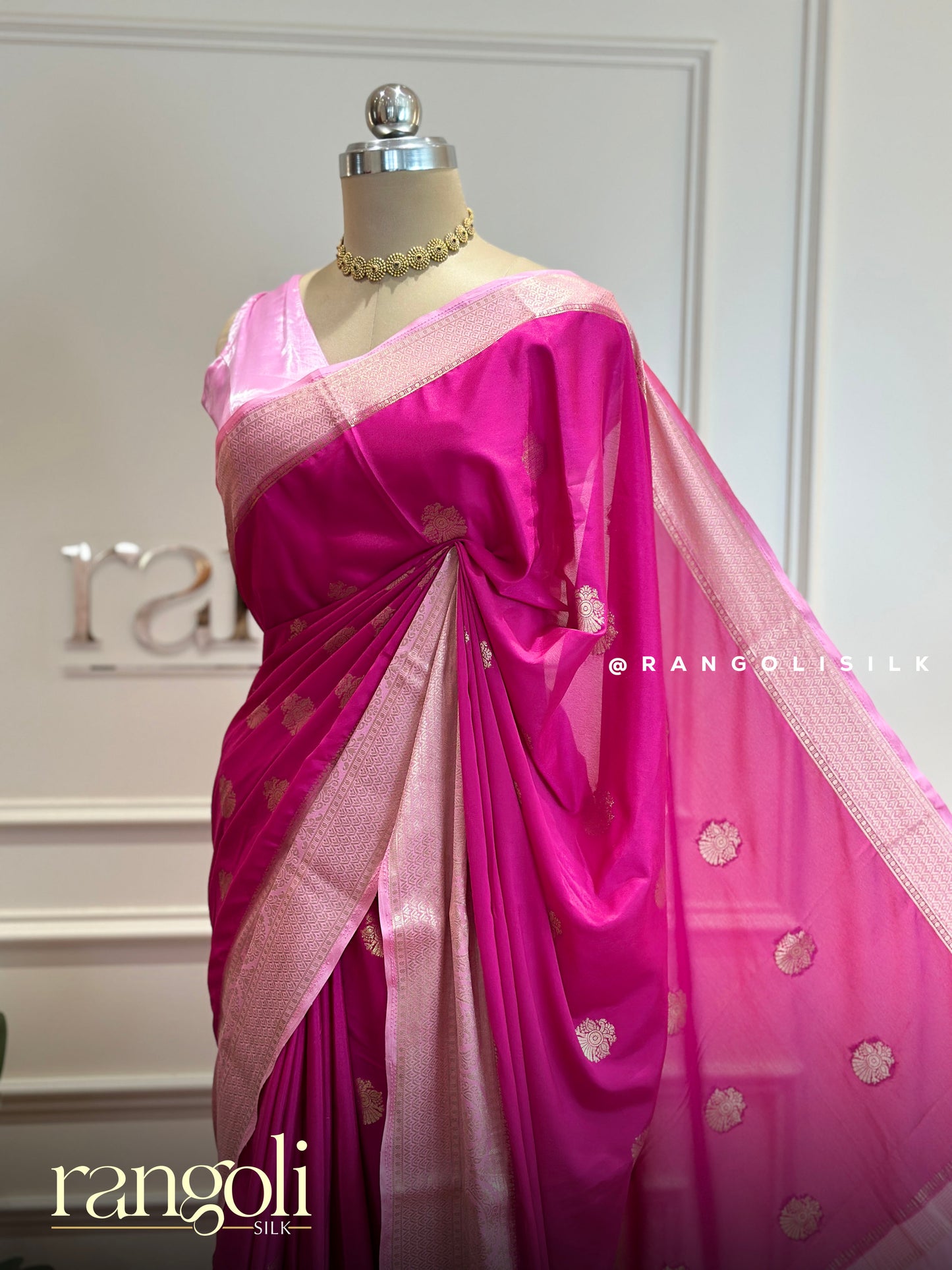 Semi Mysore Silk Crepe Saree with Gandaberunda Motifs - Post 734
