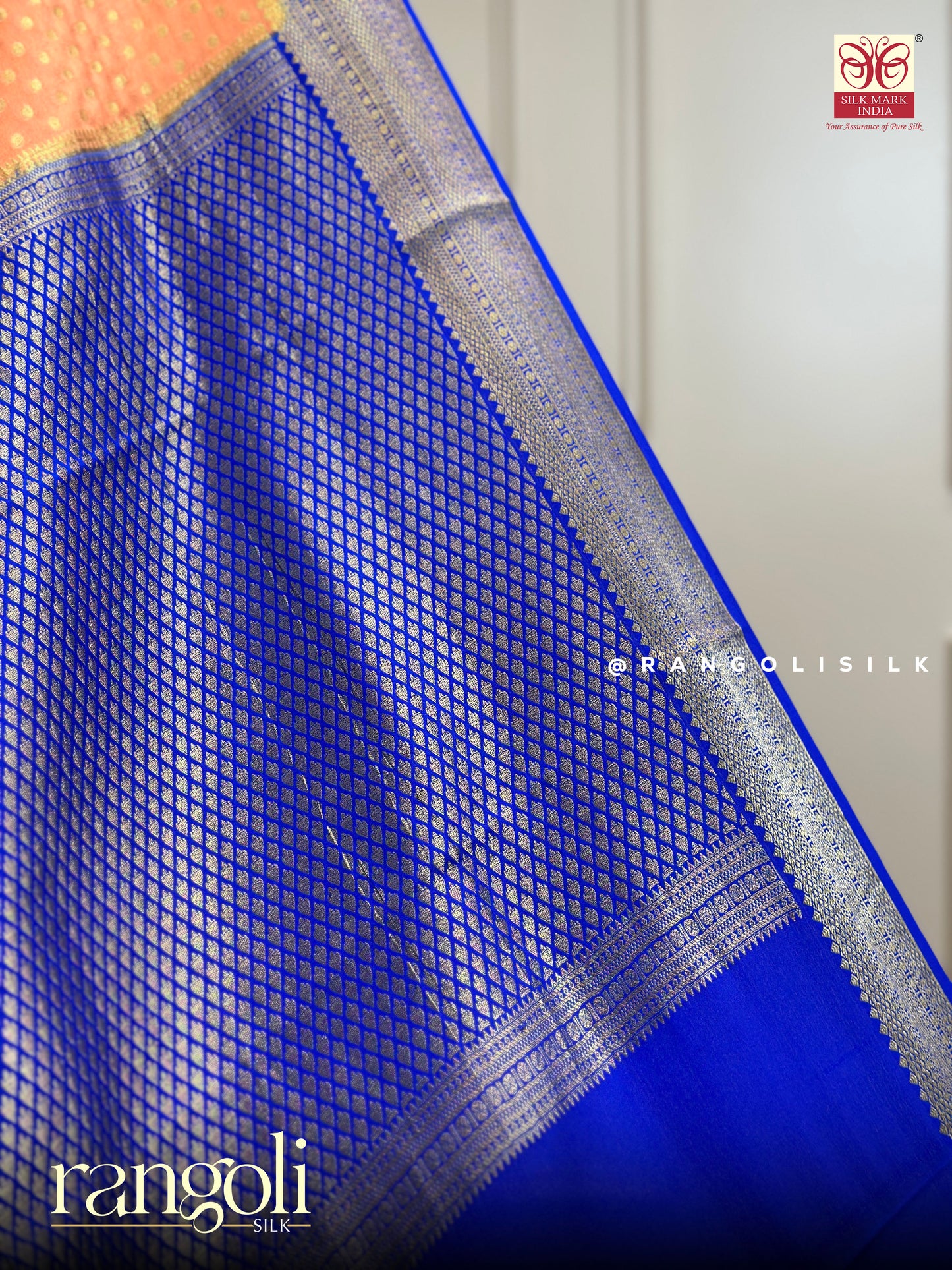 Pure Crepe Silk Saree with Delicate Golden Polka Motifs  - Post 450