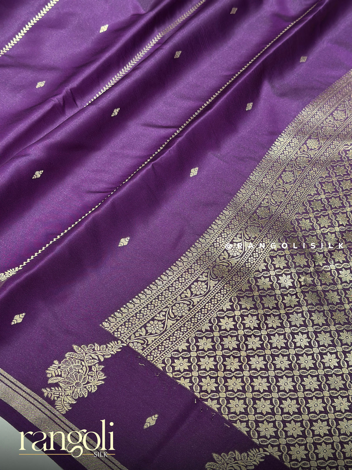Gajji Silk Saree with Woven Silver Zari Motifs & Rich Pallu - Post 1060