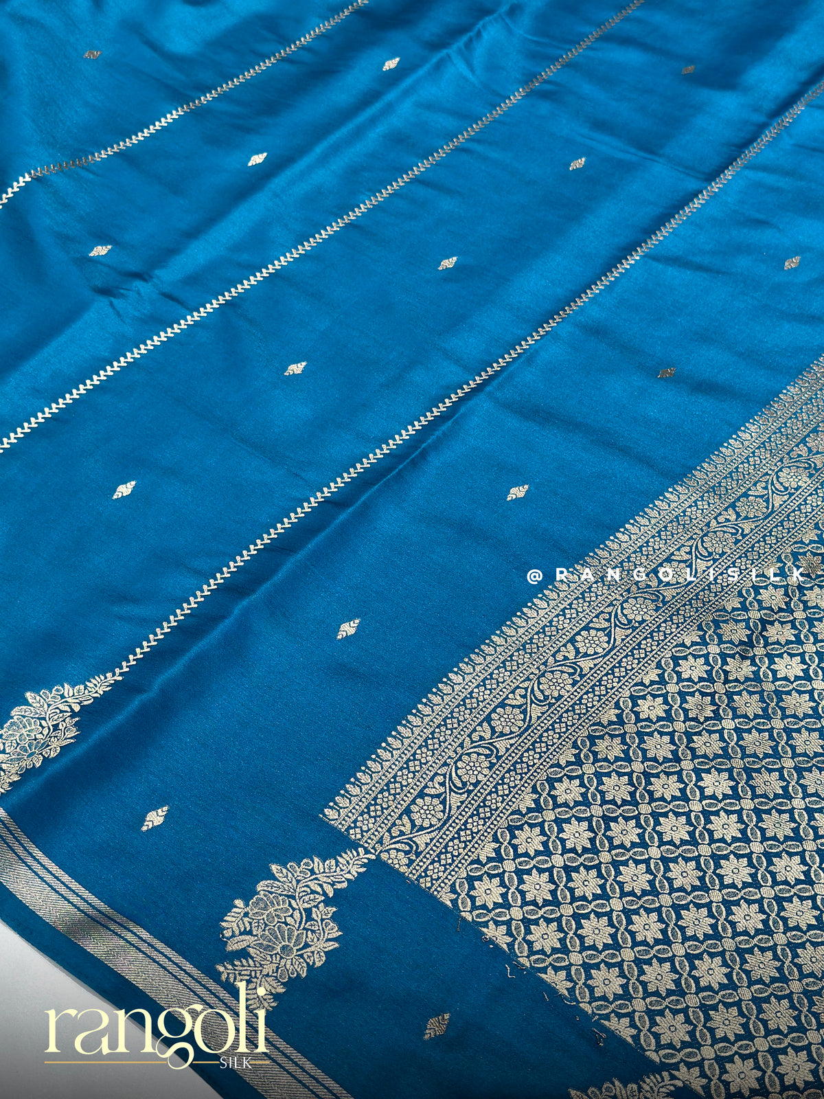 Gajji Silk Saree with Woven Silver Zari Motifs & Rich Pallu - Post 1060
