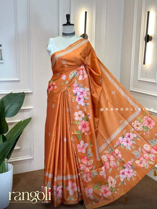 Floral Printed Cotton Silk Sarees - Post 1061
