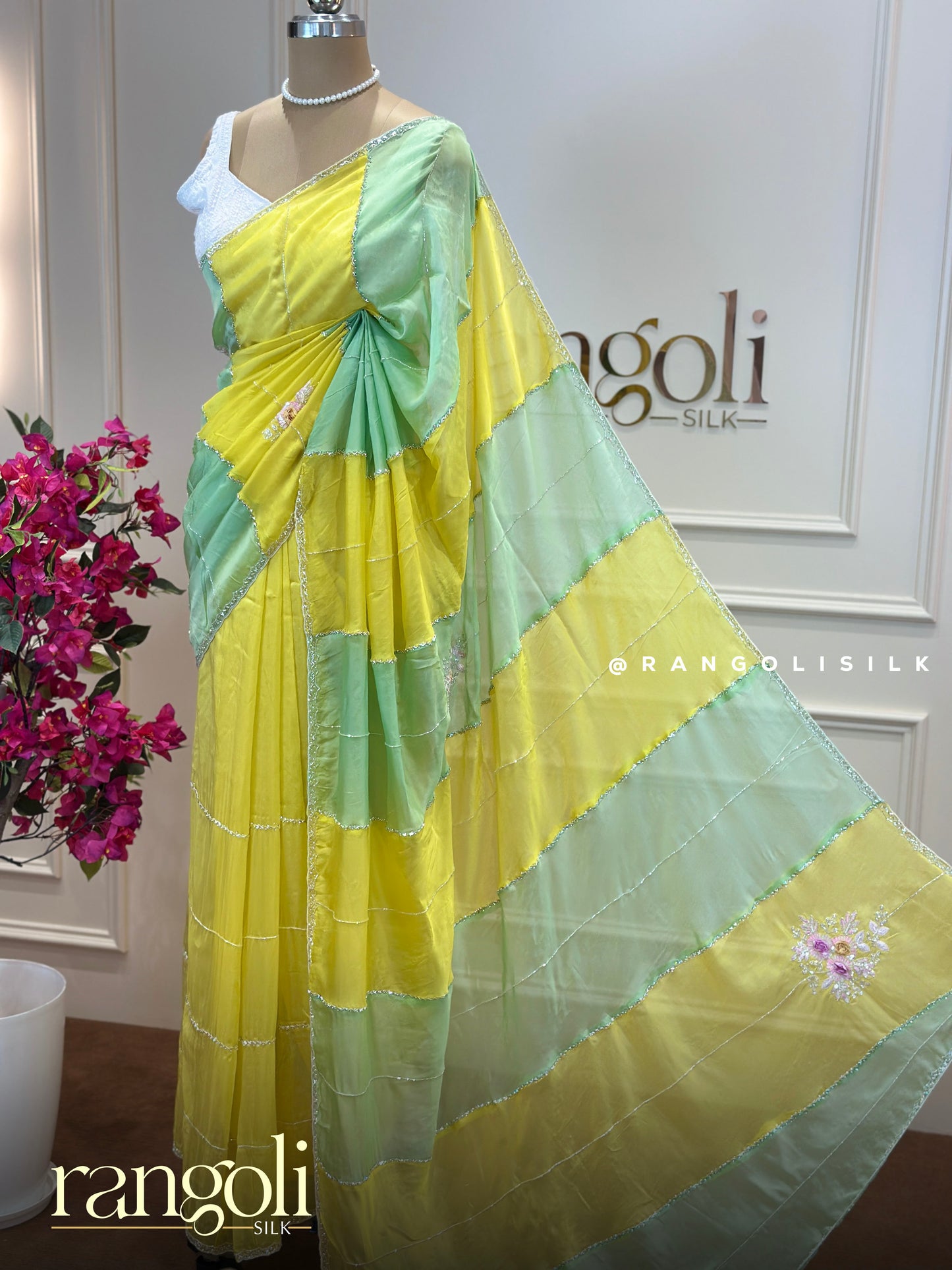 Soft Organza Designer Saree in Pastel Hues - Post 844