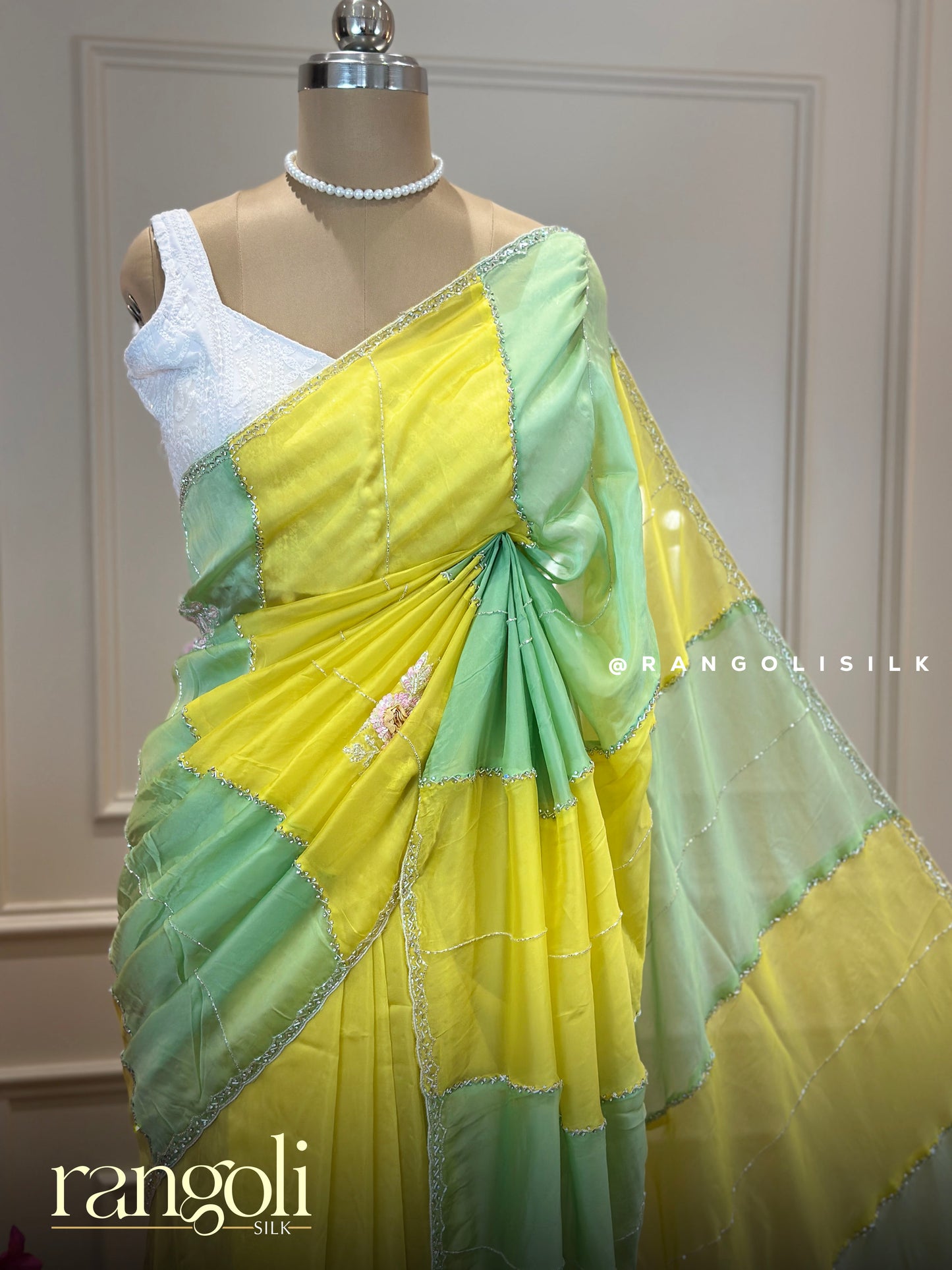Soft Organza Designer Saree in Pastel Hues - Post 844