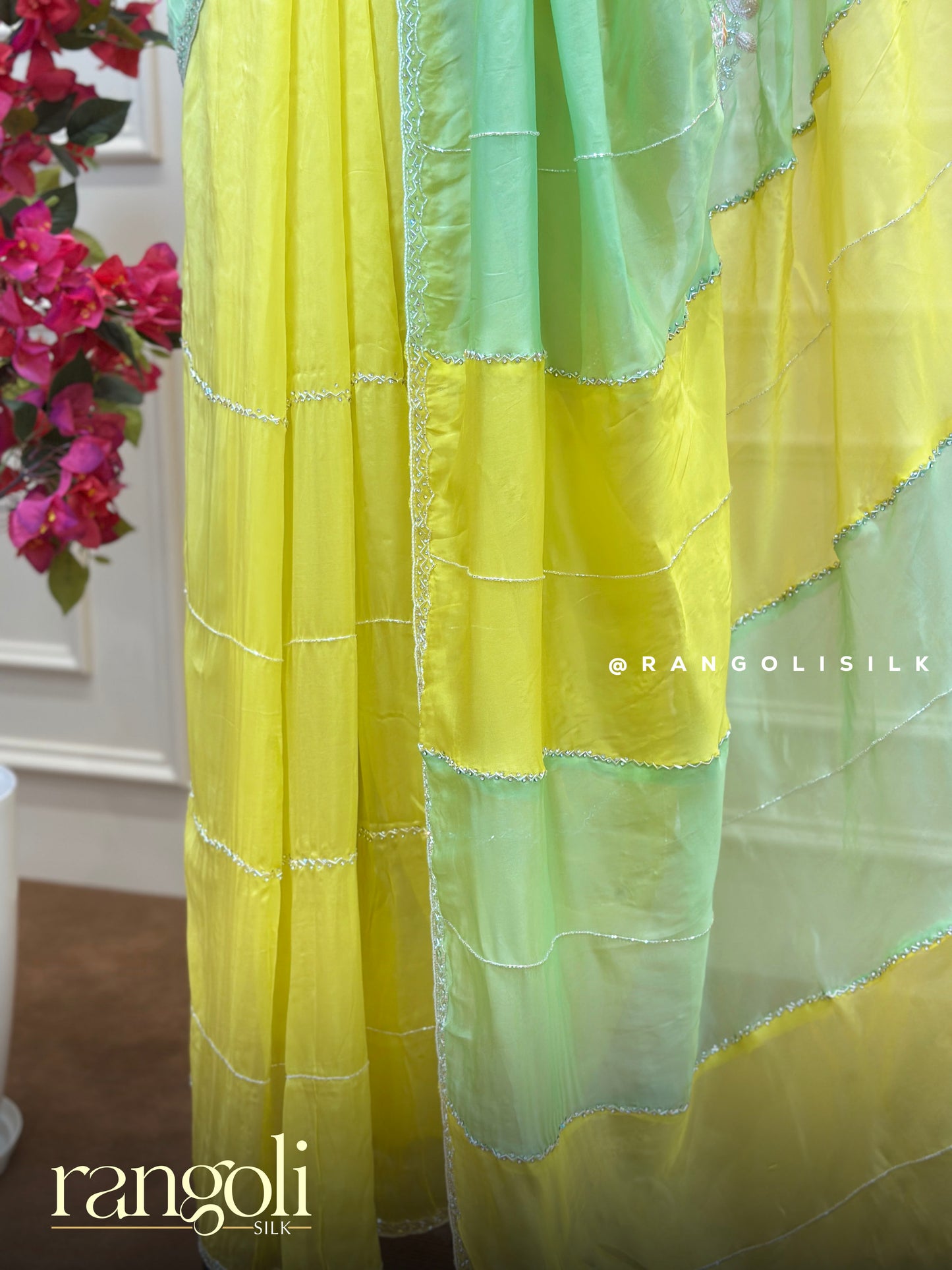 Soft Organza Designer Saree in Pastel Hues - Post 844