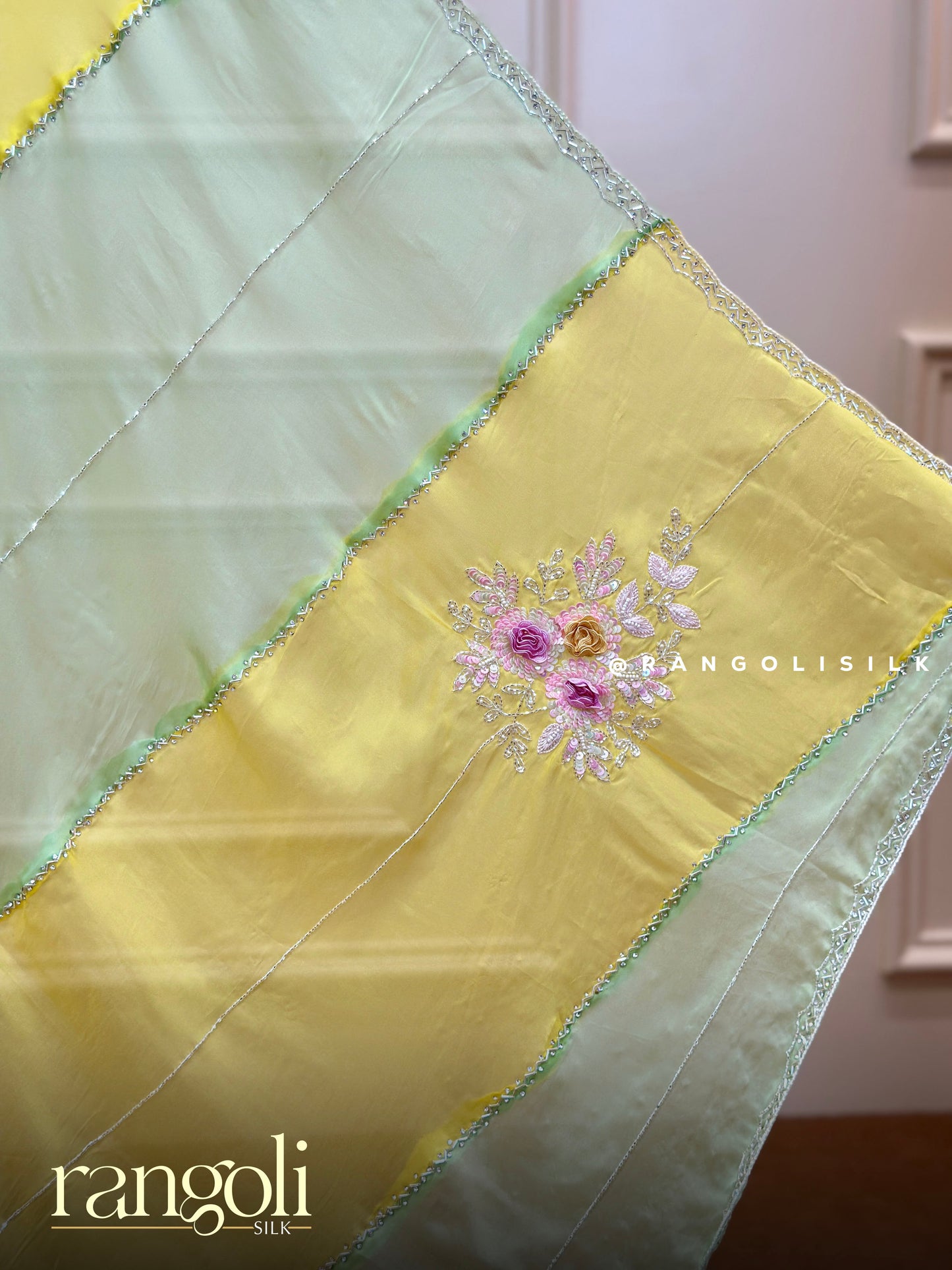 Soft Organza Designer Saree in Pastel Hues - Post 844