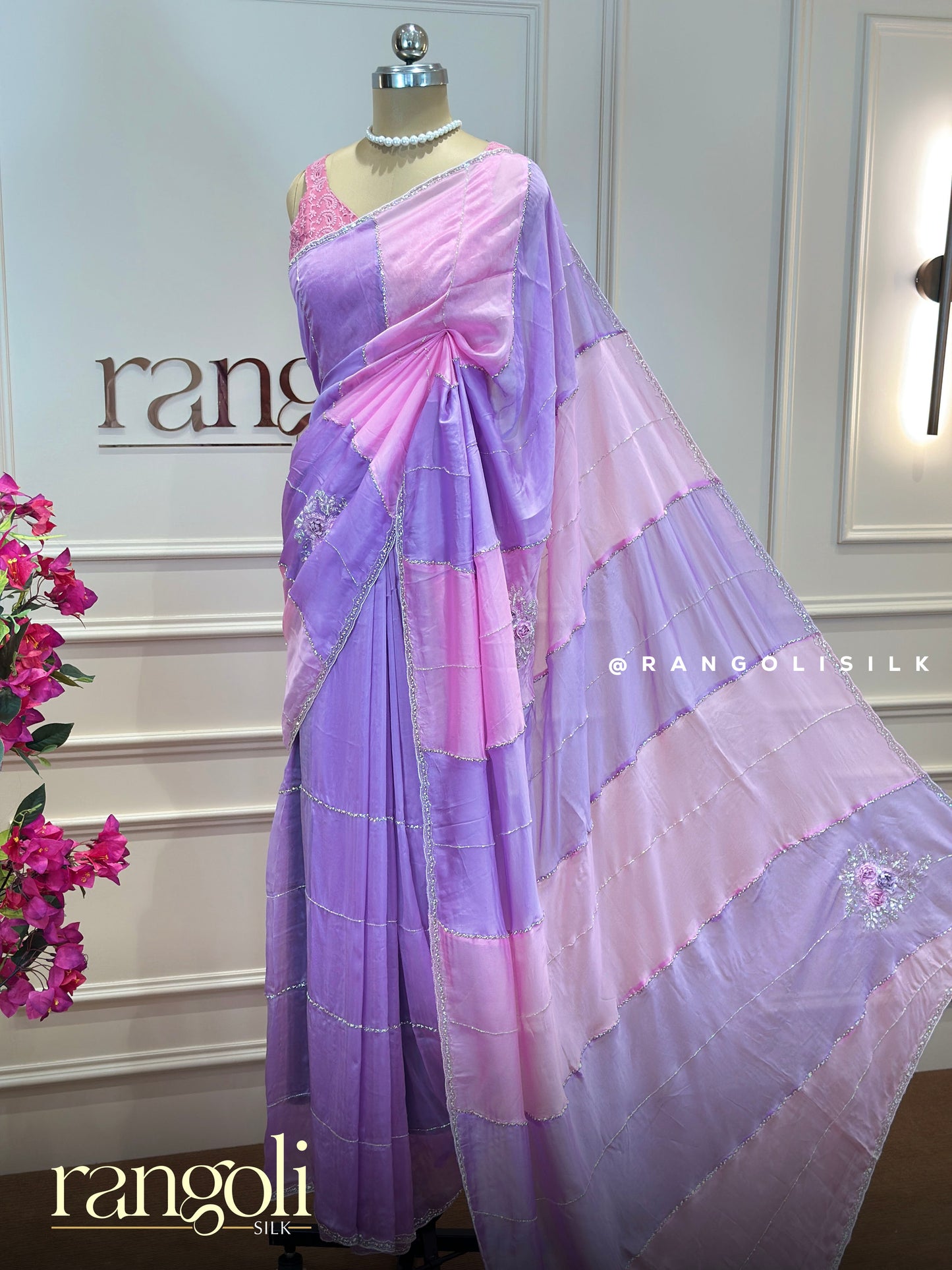 Soft Organza Designer Saree in Pastel Hues - Post 844