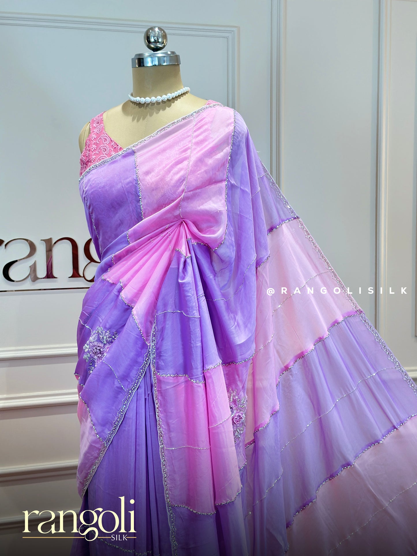 Soft Organza Designer Saree in Pastel Hues - Post 844