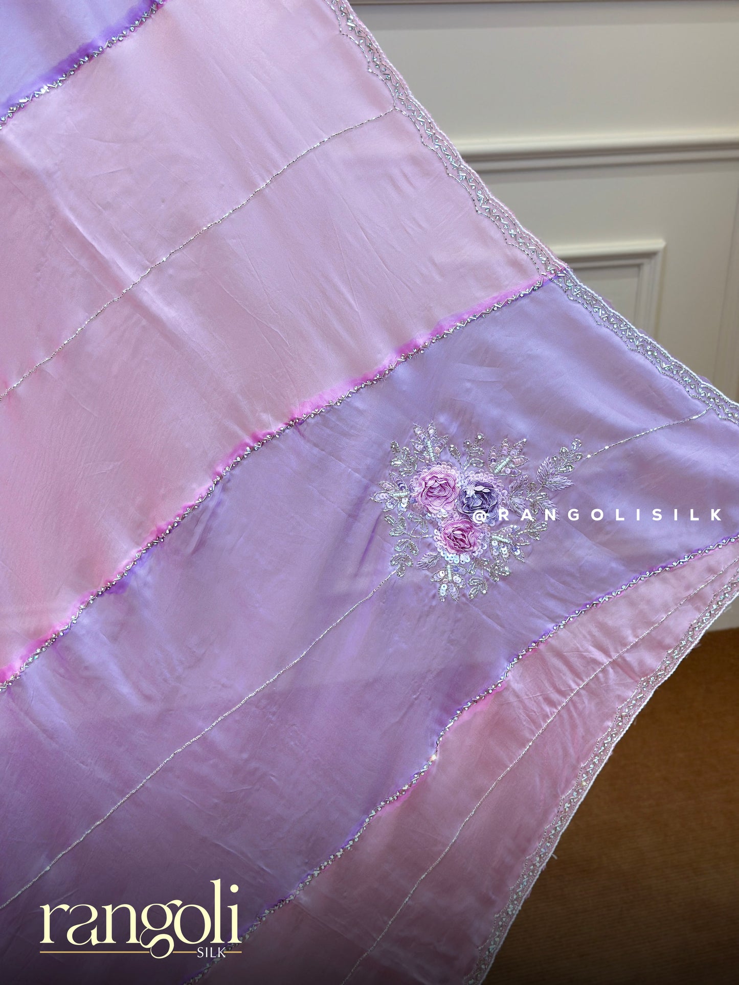 Soft Organza Designer Saree in Pastel Hues - Post 844