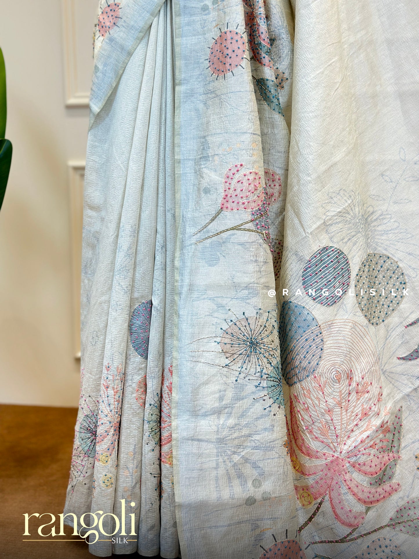 New Designer Soft Crushed Fabric Sarees with Delicate Motifs & Subtle - Post 555