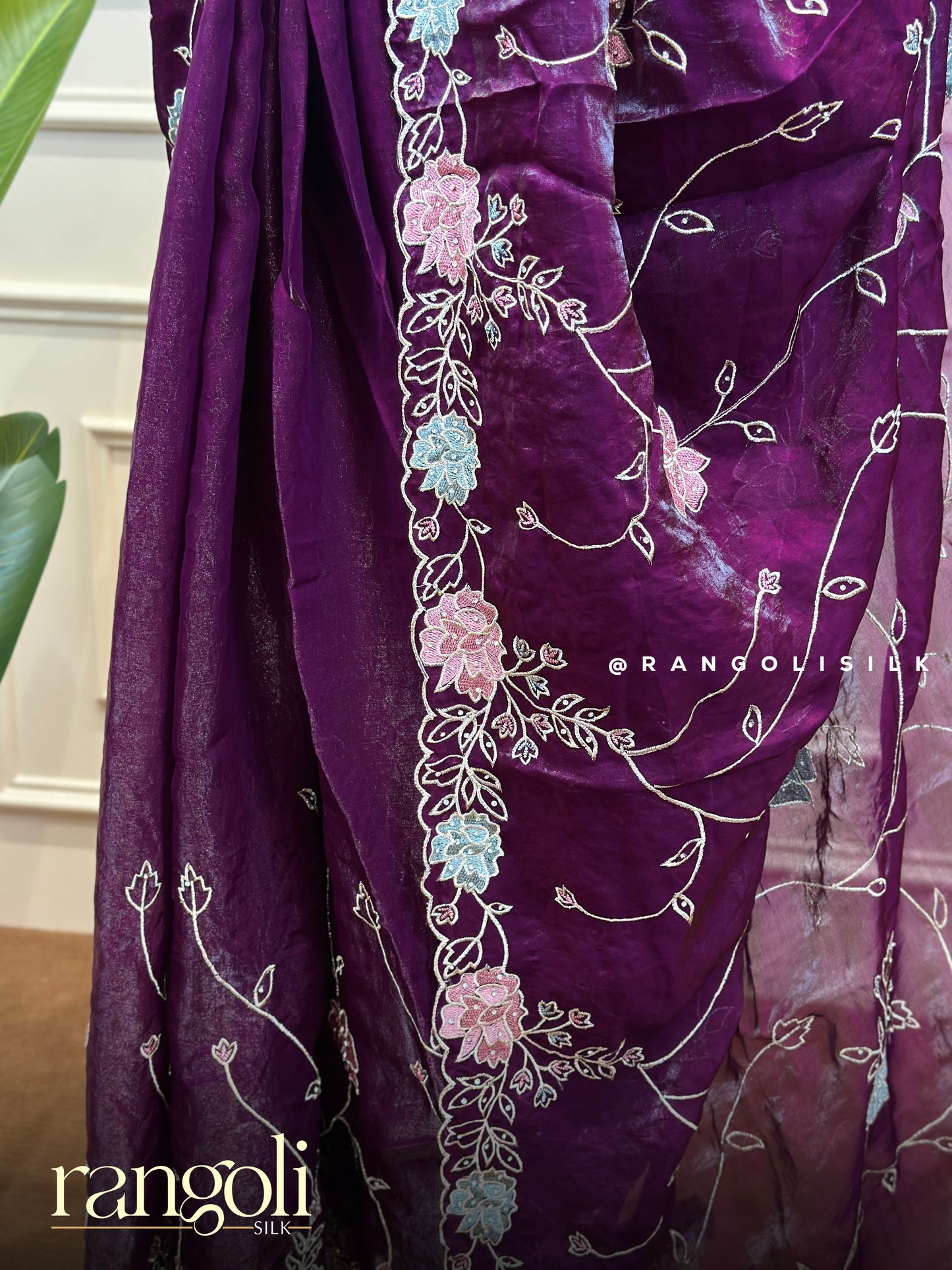 Floral Embroidered Fancy Designer Sarees - Post 736