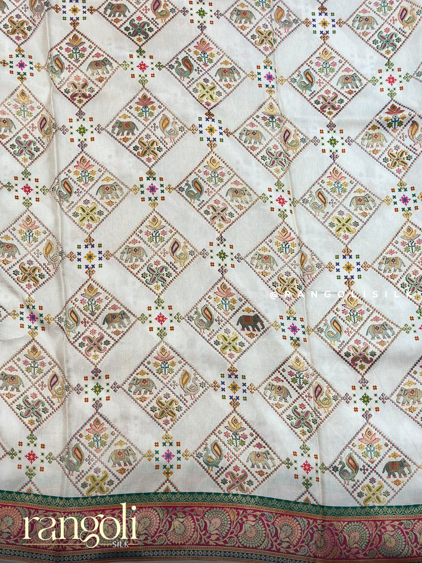 Banaras Saree with Pashmina Pattern & Rich Zari Border - Post 970