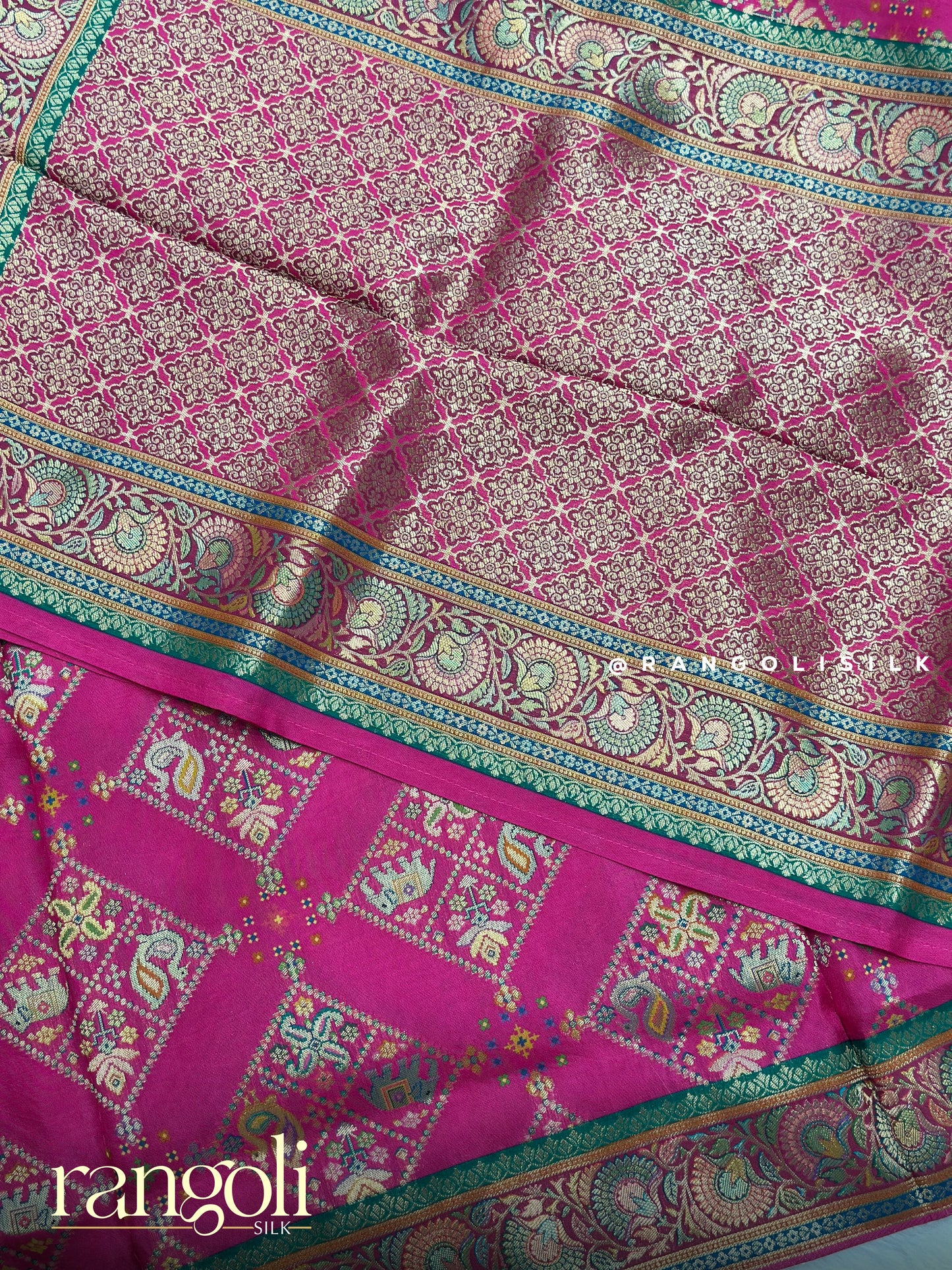Banaras Saree with Pashmina Pattern & Rich Zari Border - Post 970