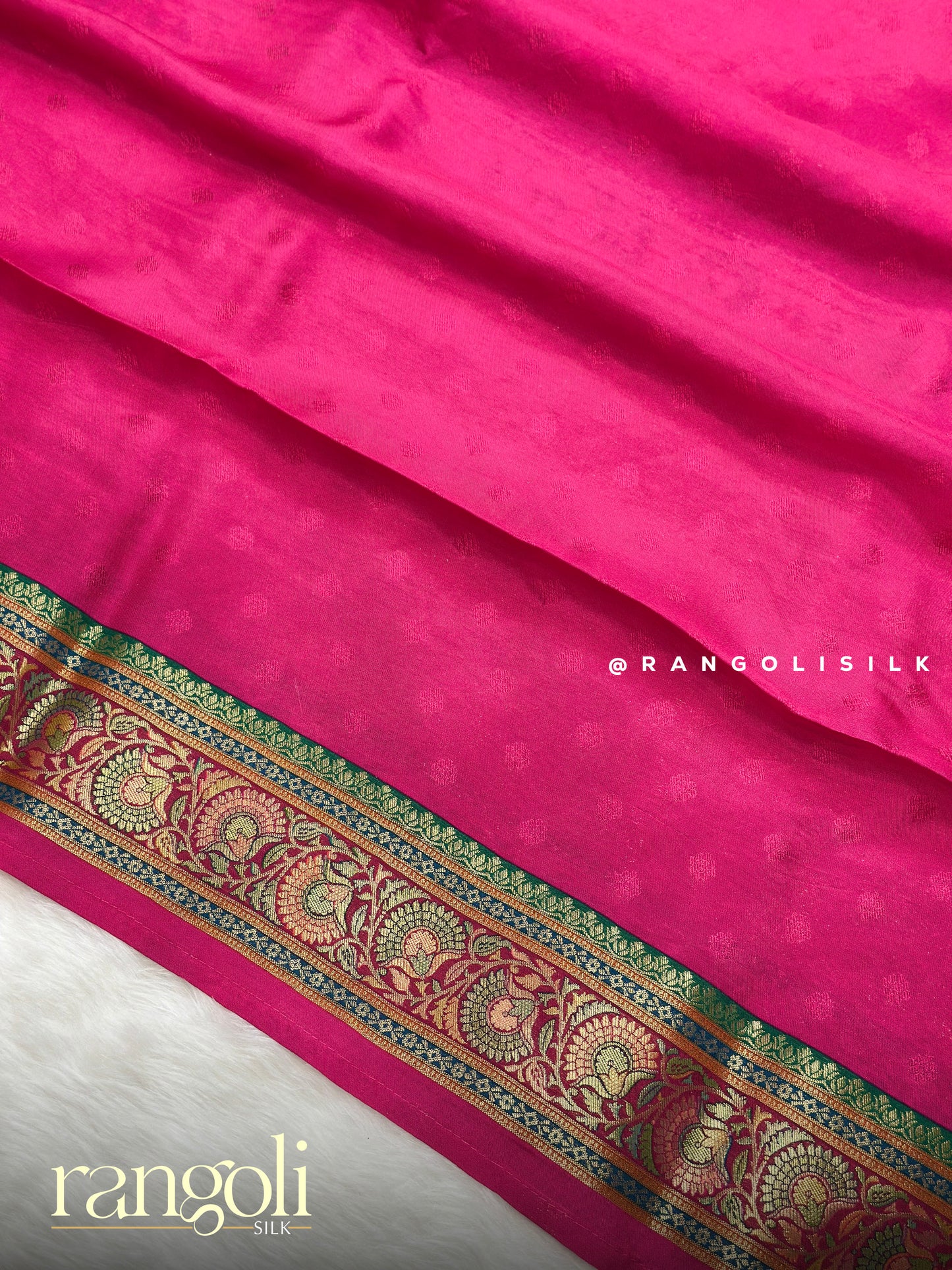 Banaras Saree with Pashmina Pattern & Rich Zari Border - Post 970
