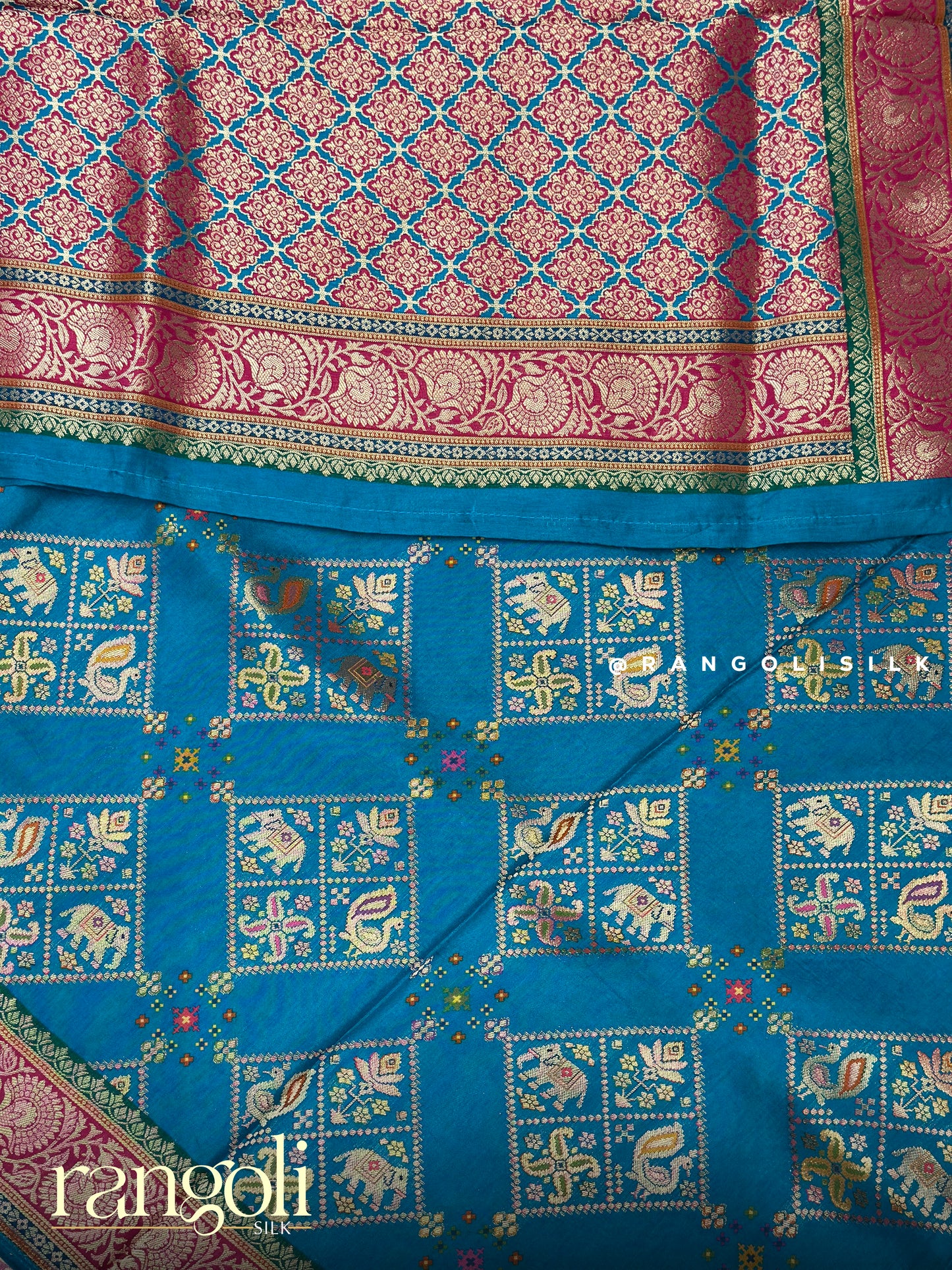 Banaras Saree with Pashmina Pattern & Rich Zari Border - Post 970