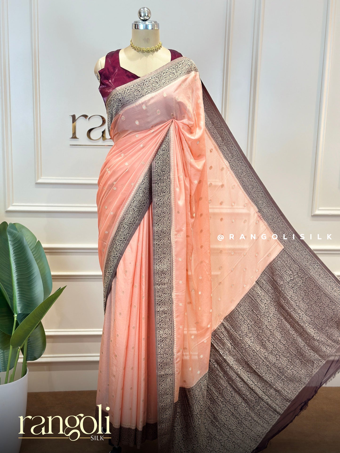 Soft Chiffon Georgette Banaras Sarees with Zari Border - Post 865