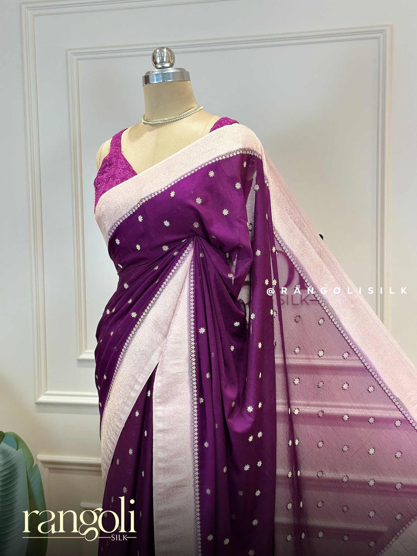 Soft Chiffon Georgette Banaras Sarees with Zari Border - Post 865