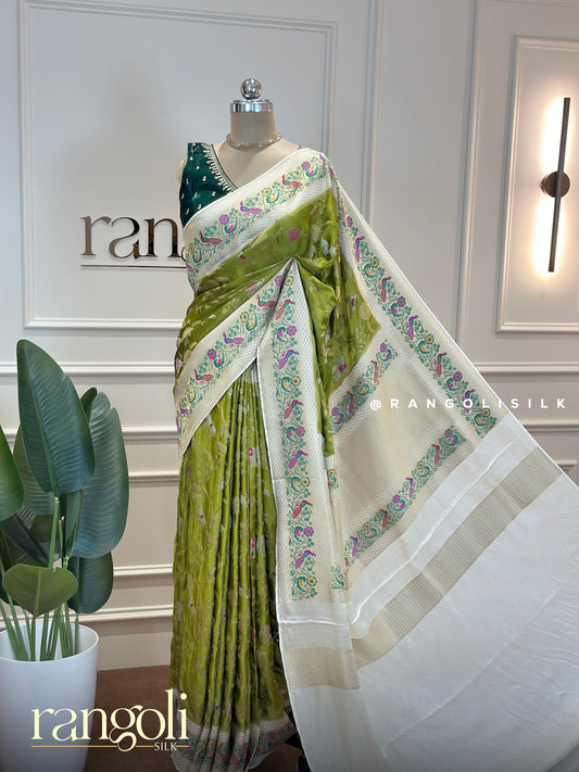 Elegant Banarasi Silk Saree with Paithani Border - Post 559