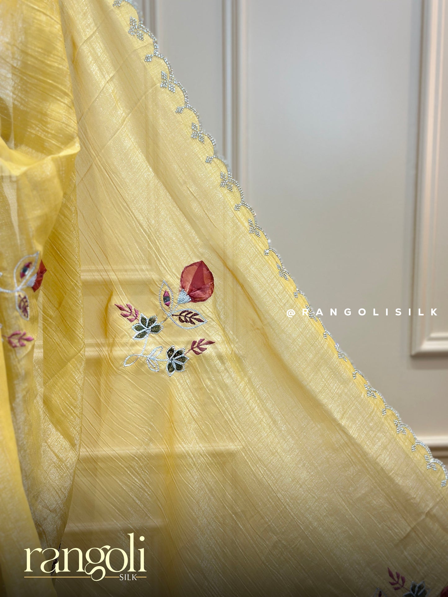 Designer Fancy Saree with Floral Embroidery - Post 858