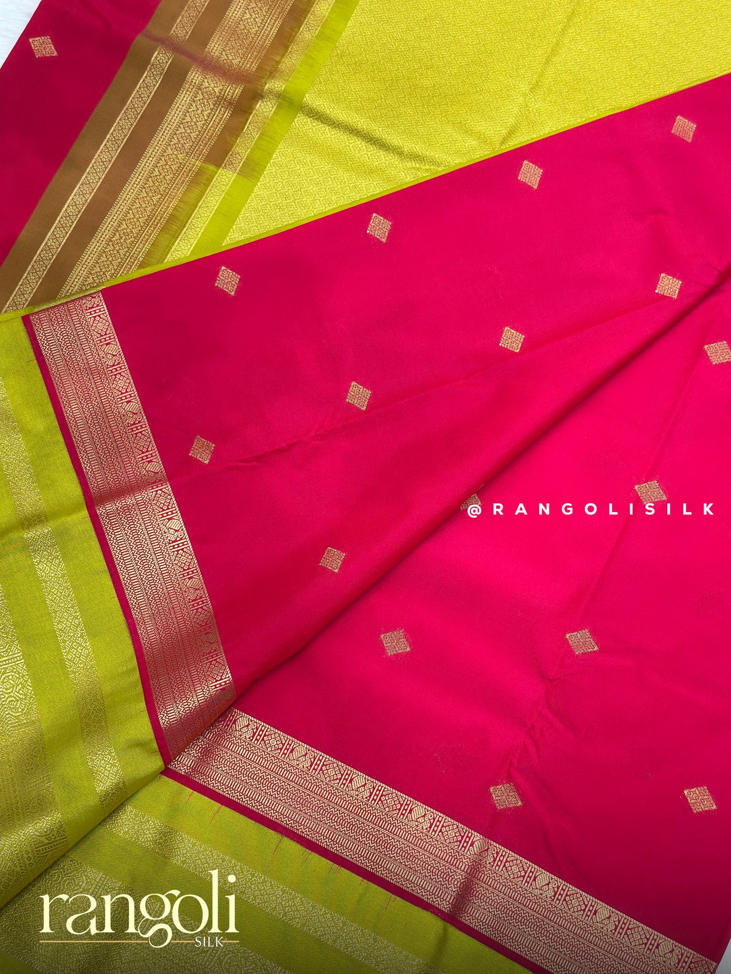Semi Kanjivaram Silk Saree with Zari Border & Traditional Buttas - Post 973
