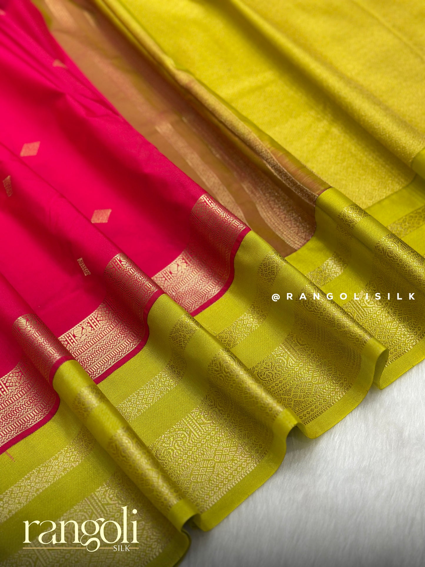 Semi Kanjivaram Silk Saree with Zari Border & Traditional Buttas - Post 973