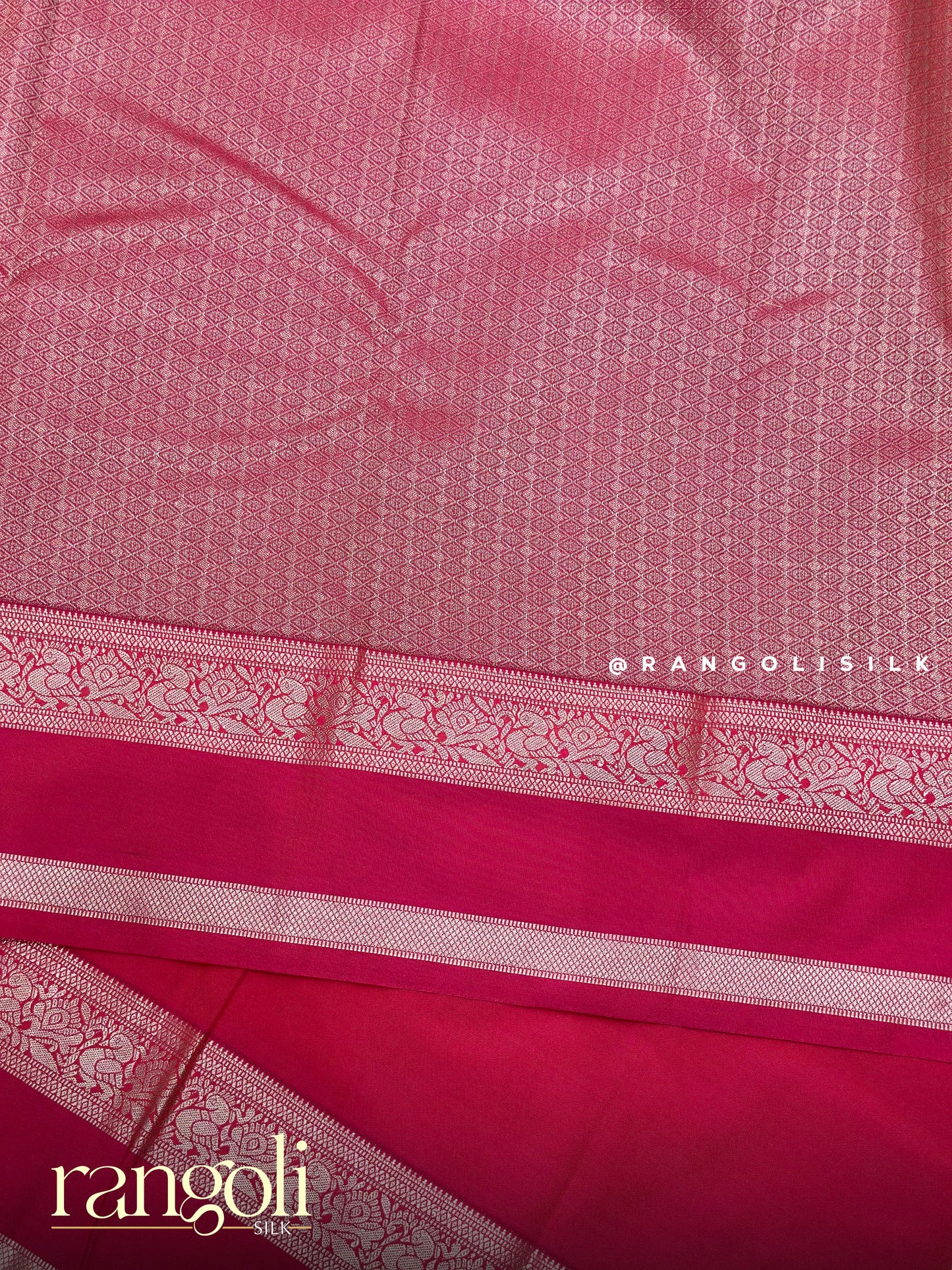 Semi Kanjivaram Silk Saree with Zari Border & Traditional Buttas - Post 973