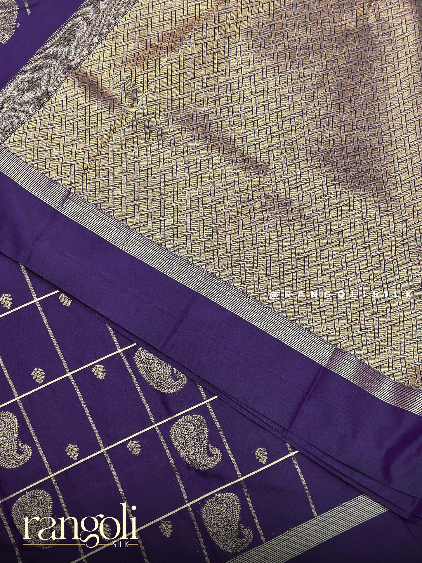 Semi Kanjivaram Silk Saree with Zari Border & Traditional Buttas - Post 973