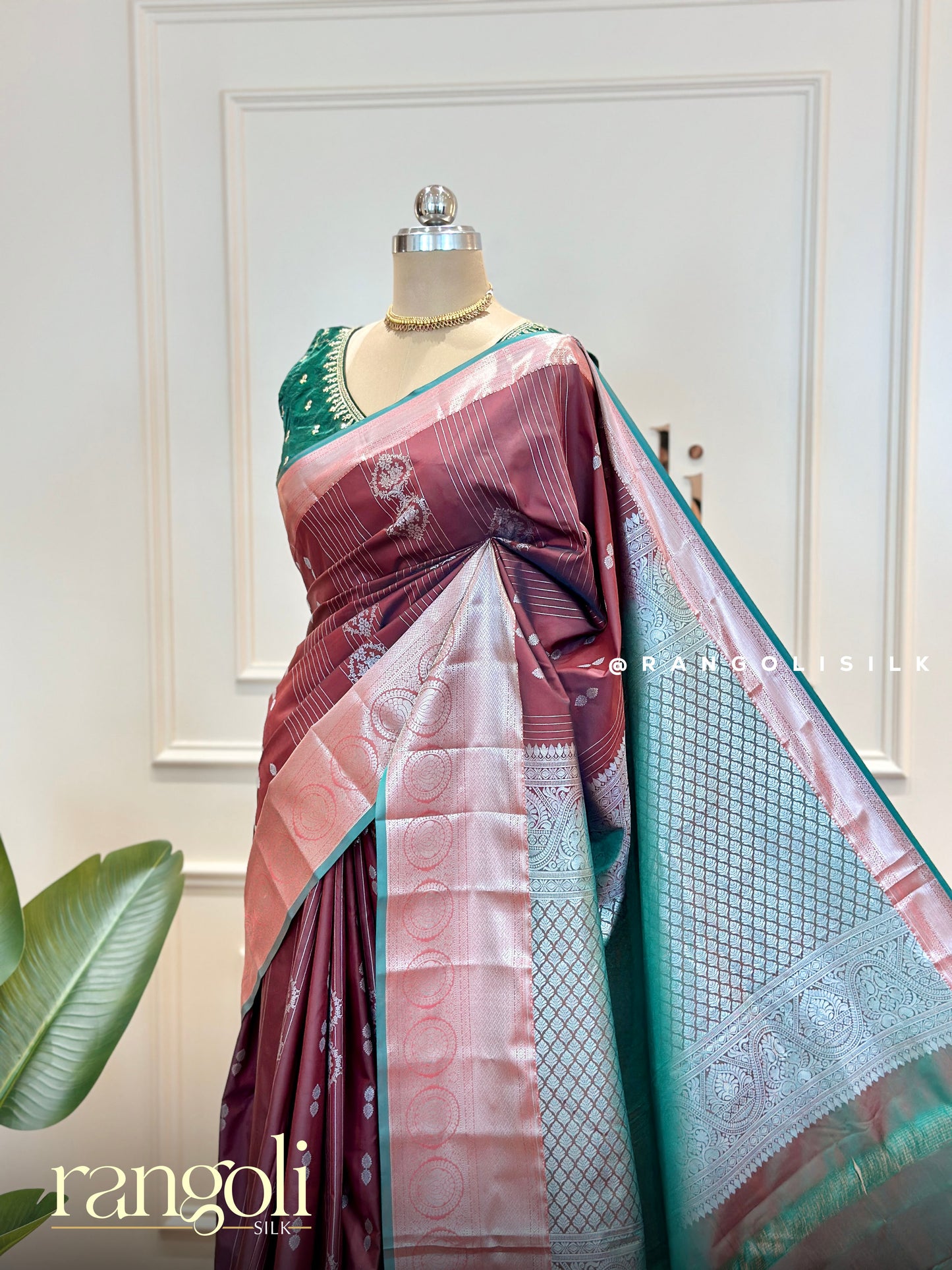 Traditional Semi Kanjivaram Silk Saree – Contrast Borders & Zari Work - Post 563