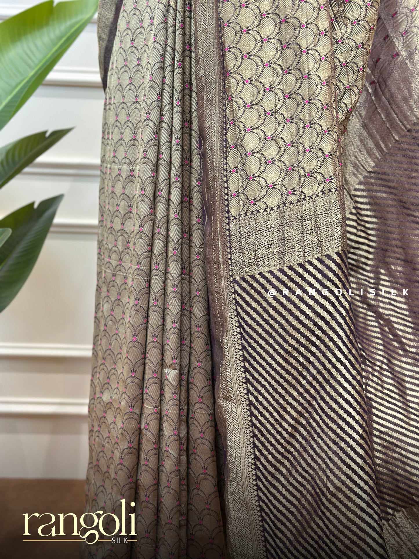 Banarasi Brocade Saree with Scallop Motifs - Post 857