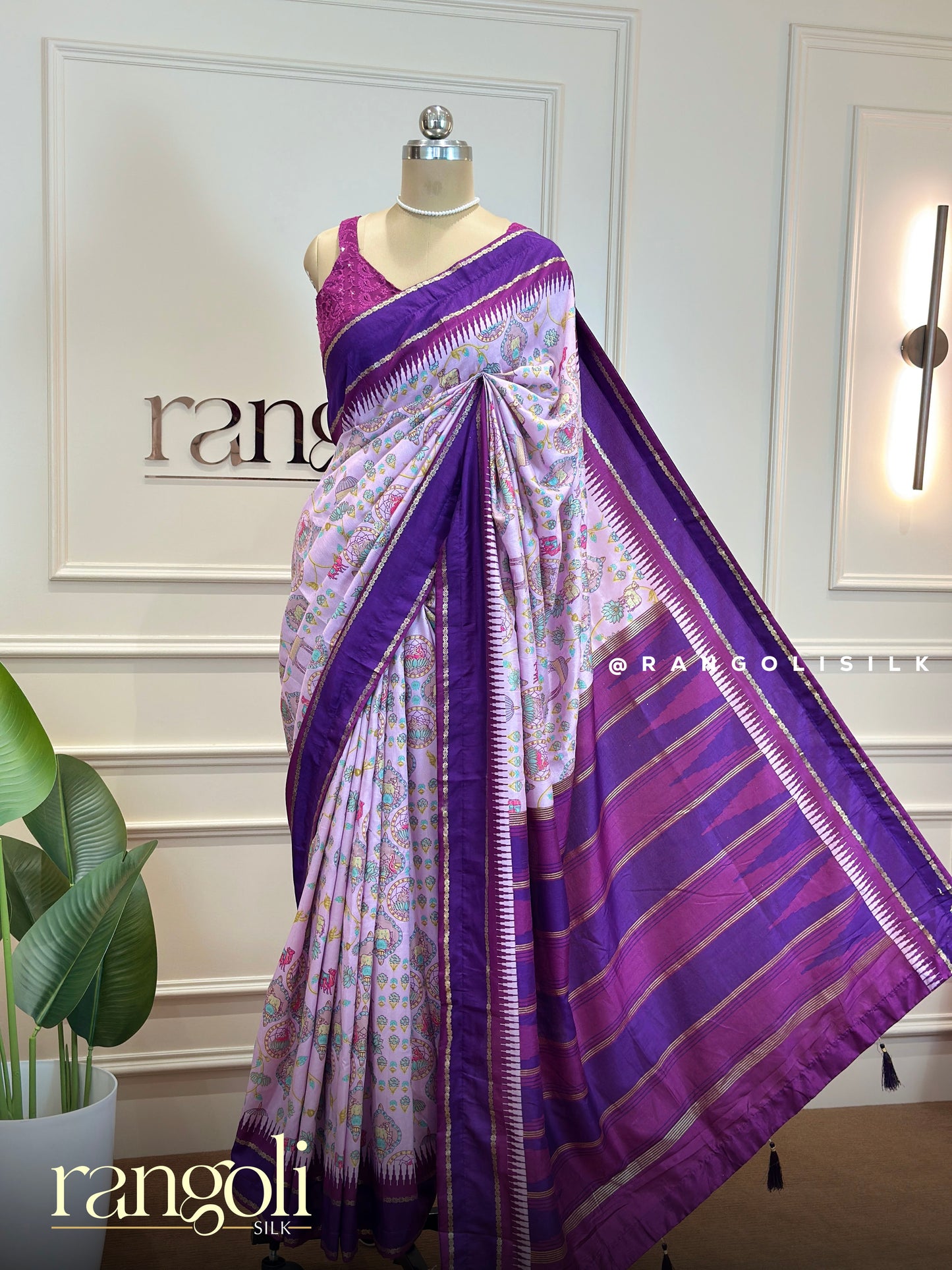 Cotton Silk Saree with Beautiful Motifs & Temple Border - Post 746