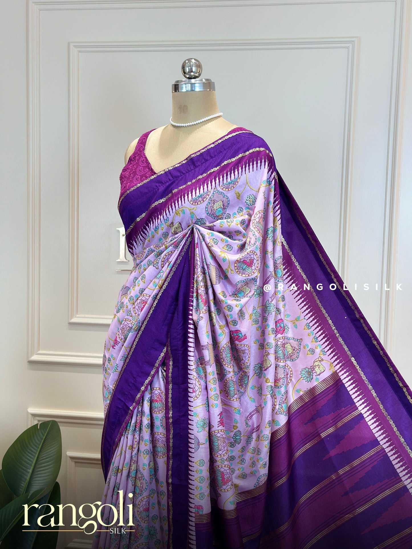 Cotton Silk Saree with Beautiful Motifs & Temple Border - Post 746