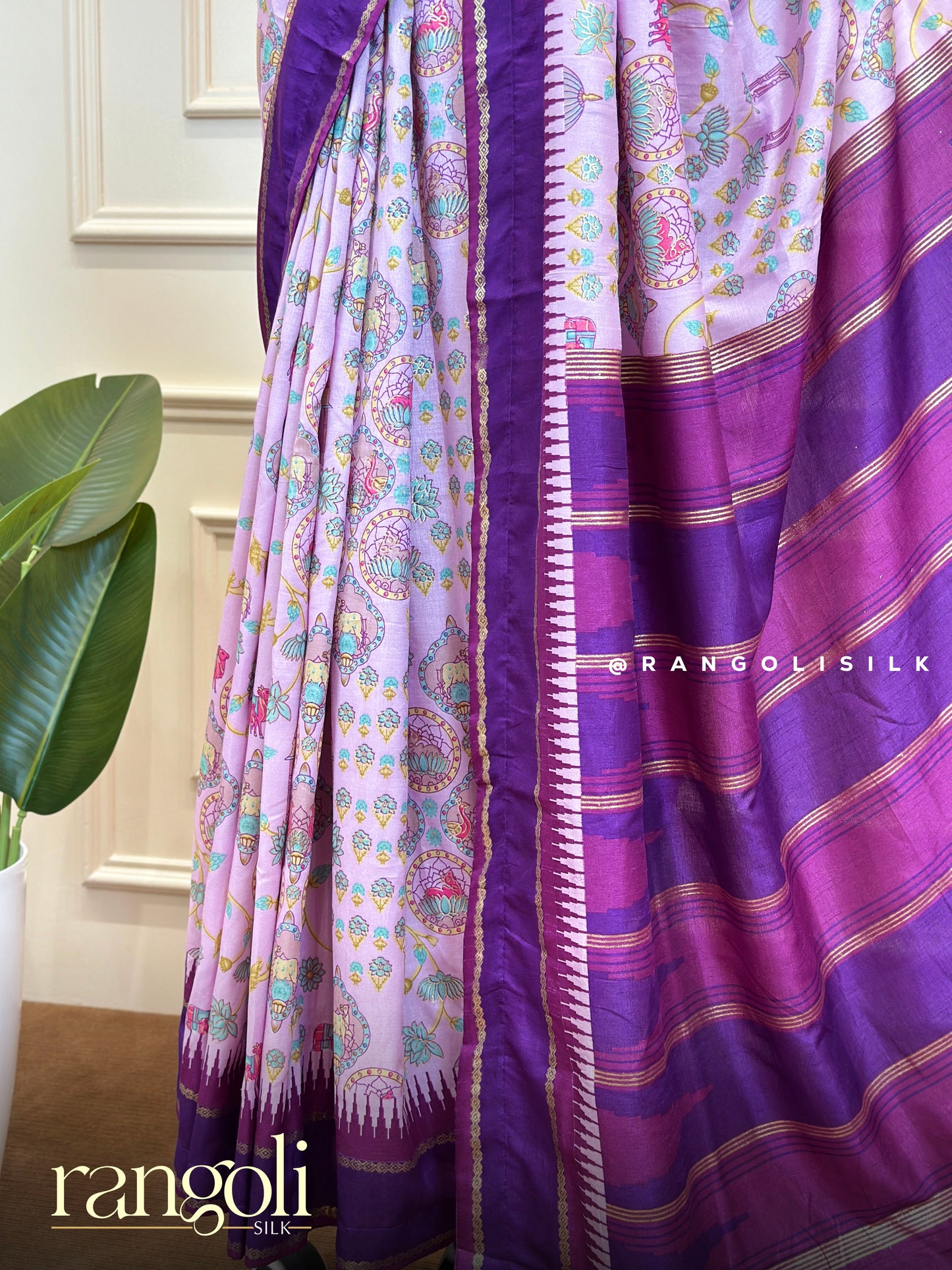 Cotton Silk Saree with Beautiful Motifs & Temple Border - Post 746