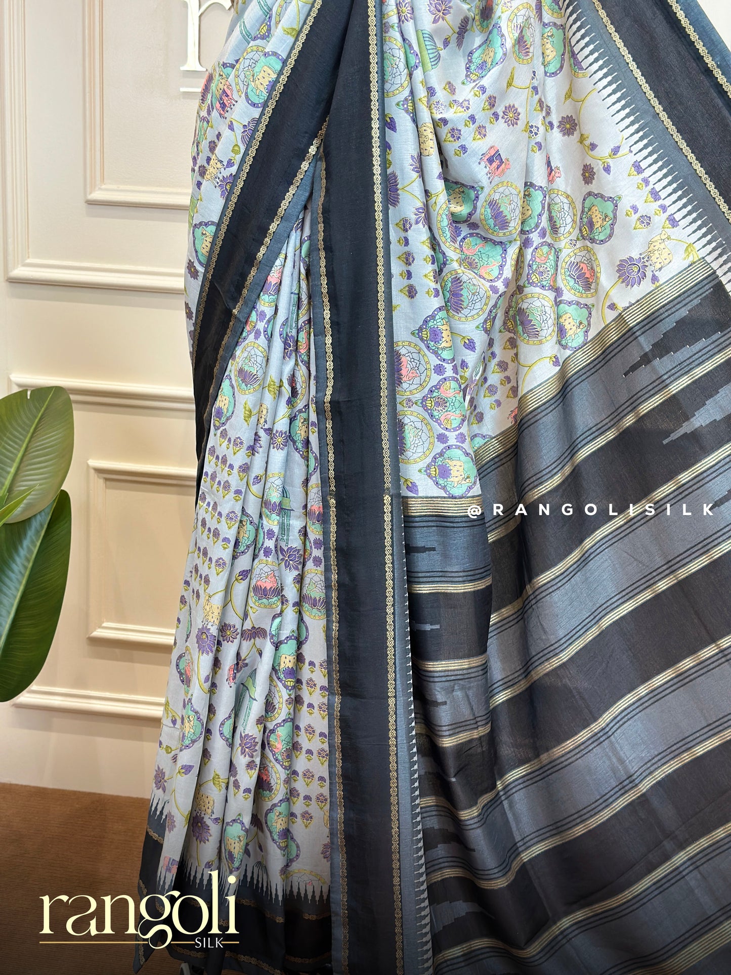 Cotton Silk Saree with Beautiful Motifs & Temple Border - Post 746