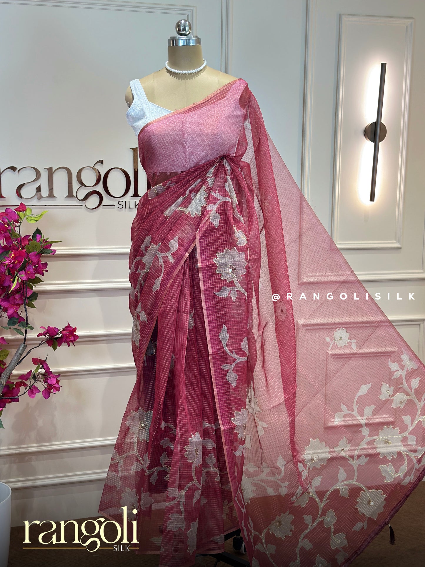 Elegant Net Cotton Sarees -  Floral Embroidery & Soft Pastel Drapes - Post 873