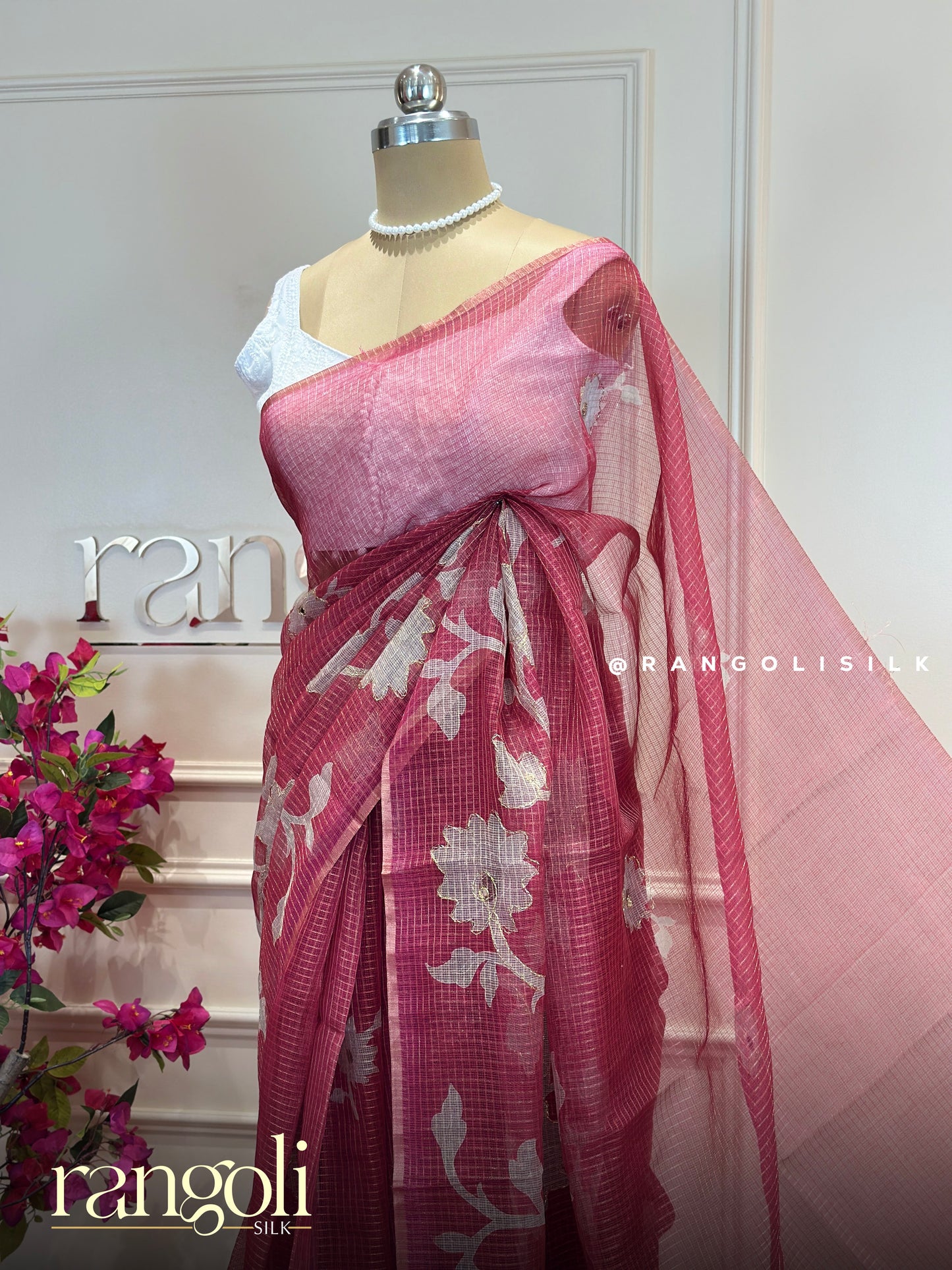 Elegant Net Cotton Sarees -  Floral Embroidery & Soft Pastel Drapes - Post 873