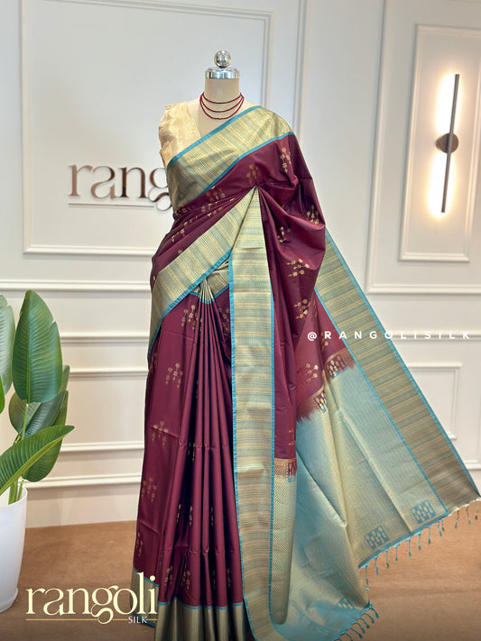 Elegant Soft Silk Sarees with Zari Motifs & Contrast Borders - Post 567