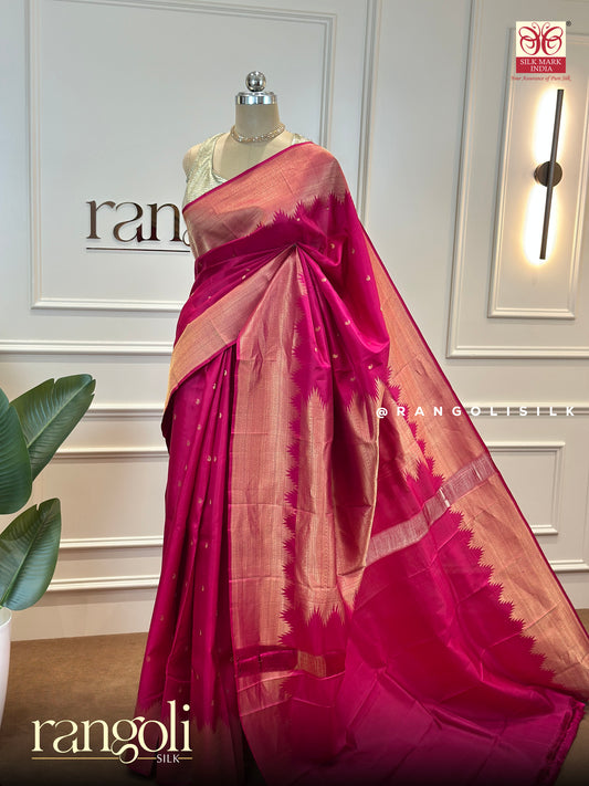 Pure Kanjivaram Silk Saree – Regal Zari Weave in Rich Traditional Hues - Post 569