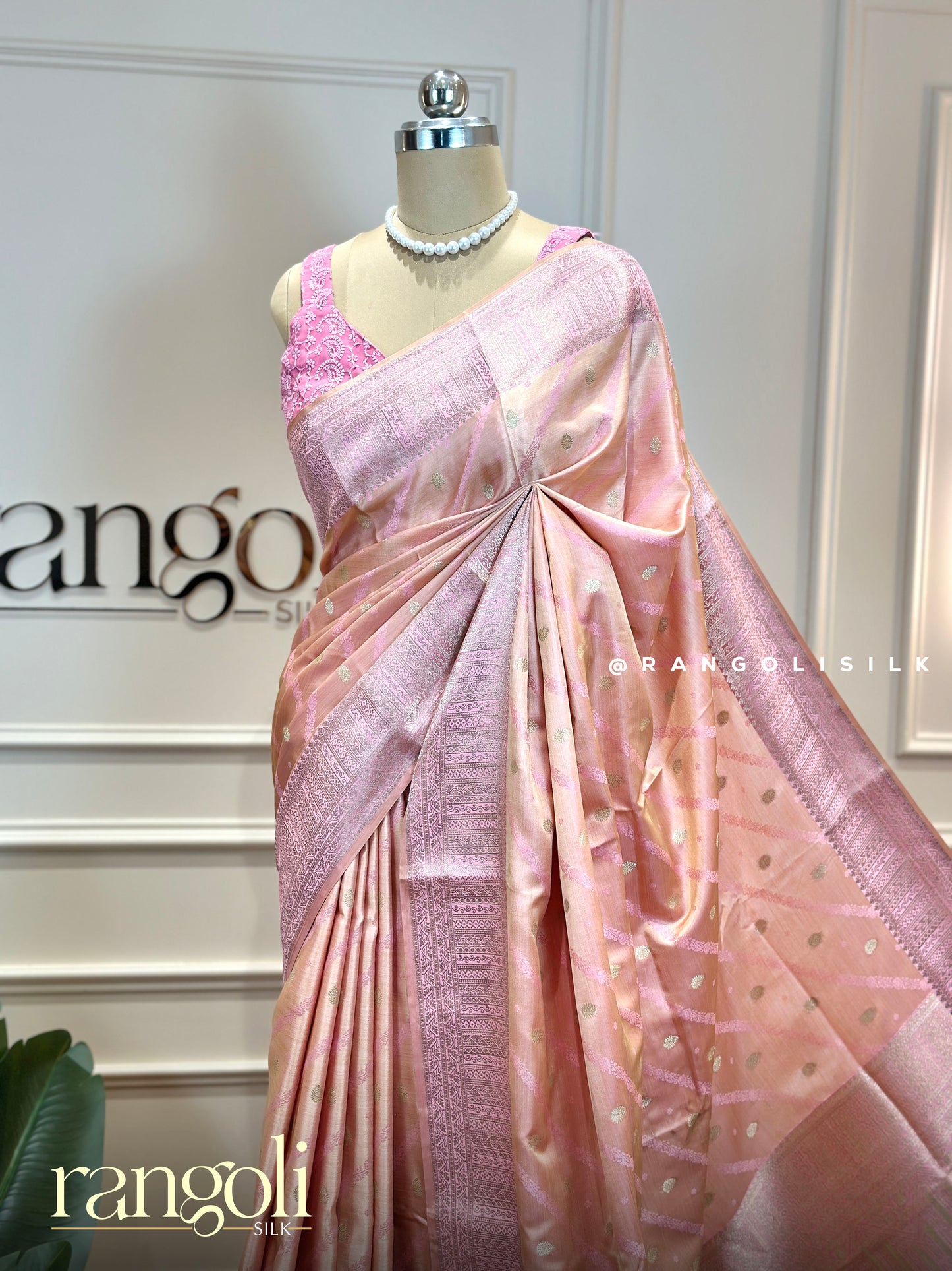 Pastel Shades Cotton Silk Sarees with Woven Zari Buttas & Rich Border - Post 982