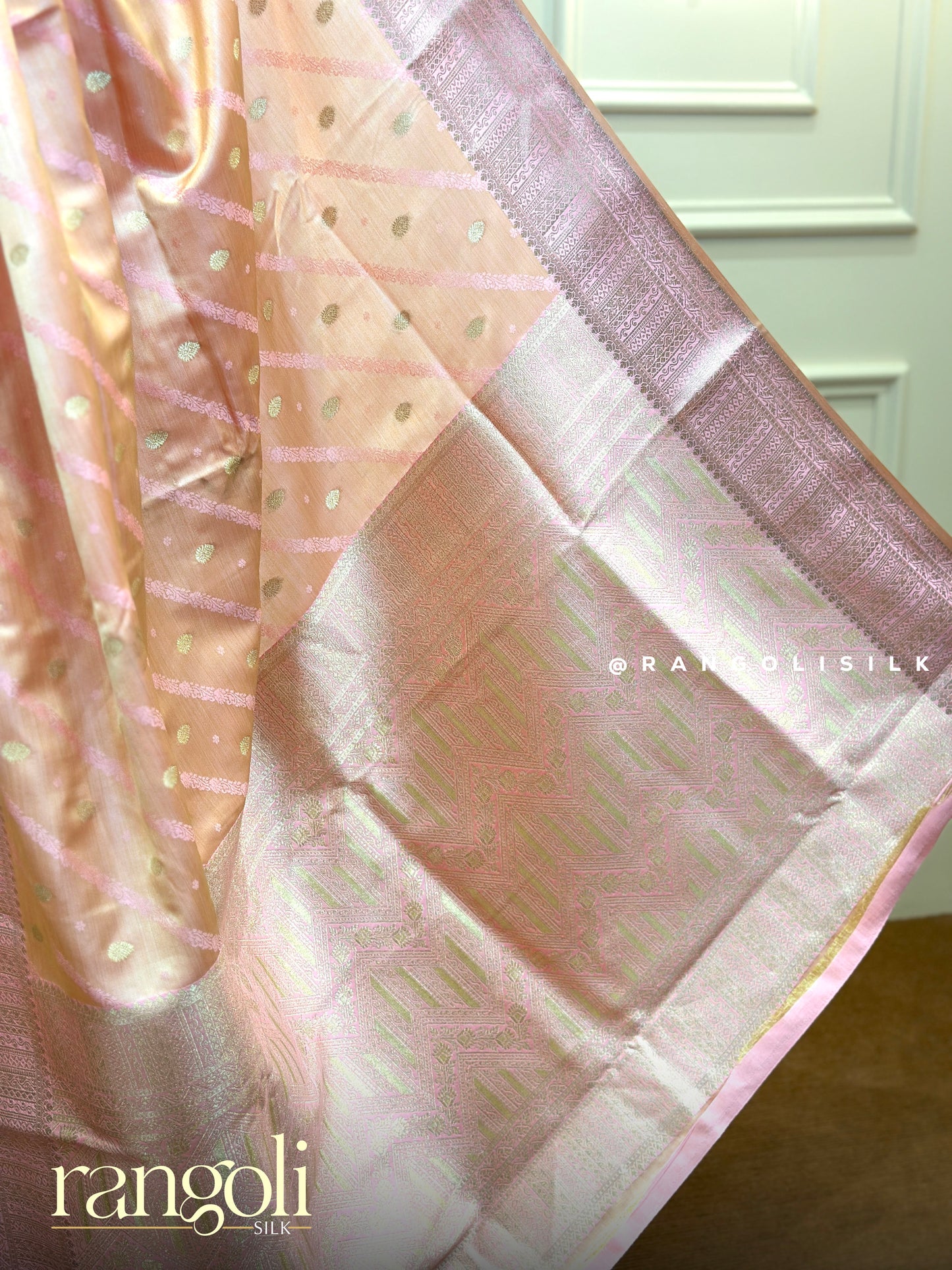 Pastel Shades Cotton Silk Sarees with Woven Zari Buttas & Rich Border - Post 982