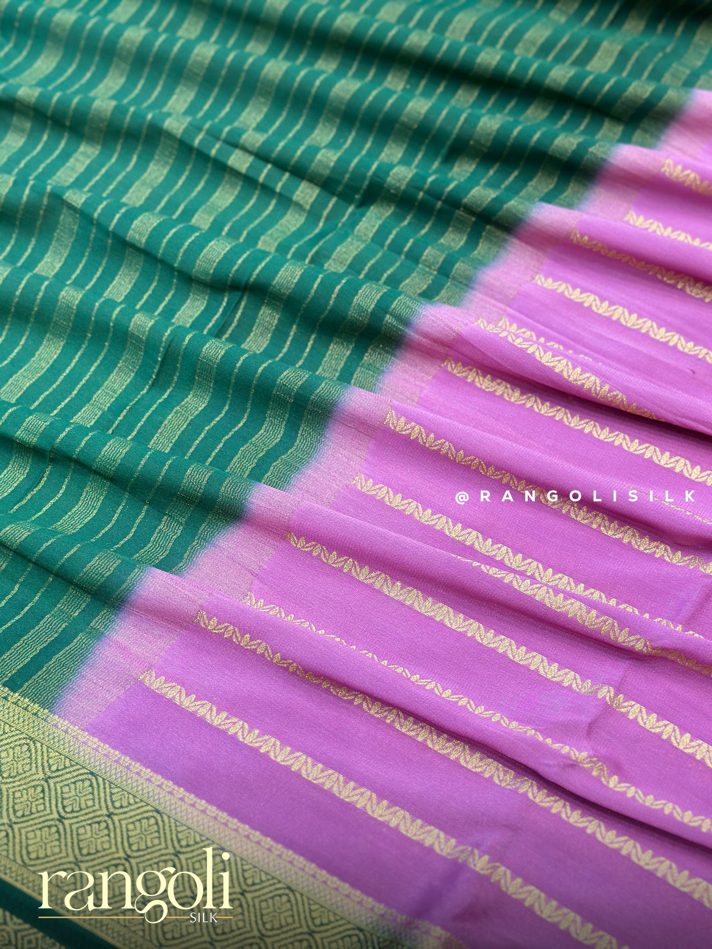 Semi Mysore Silk Saree with Classic Zari Stripes - Post 694