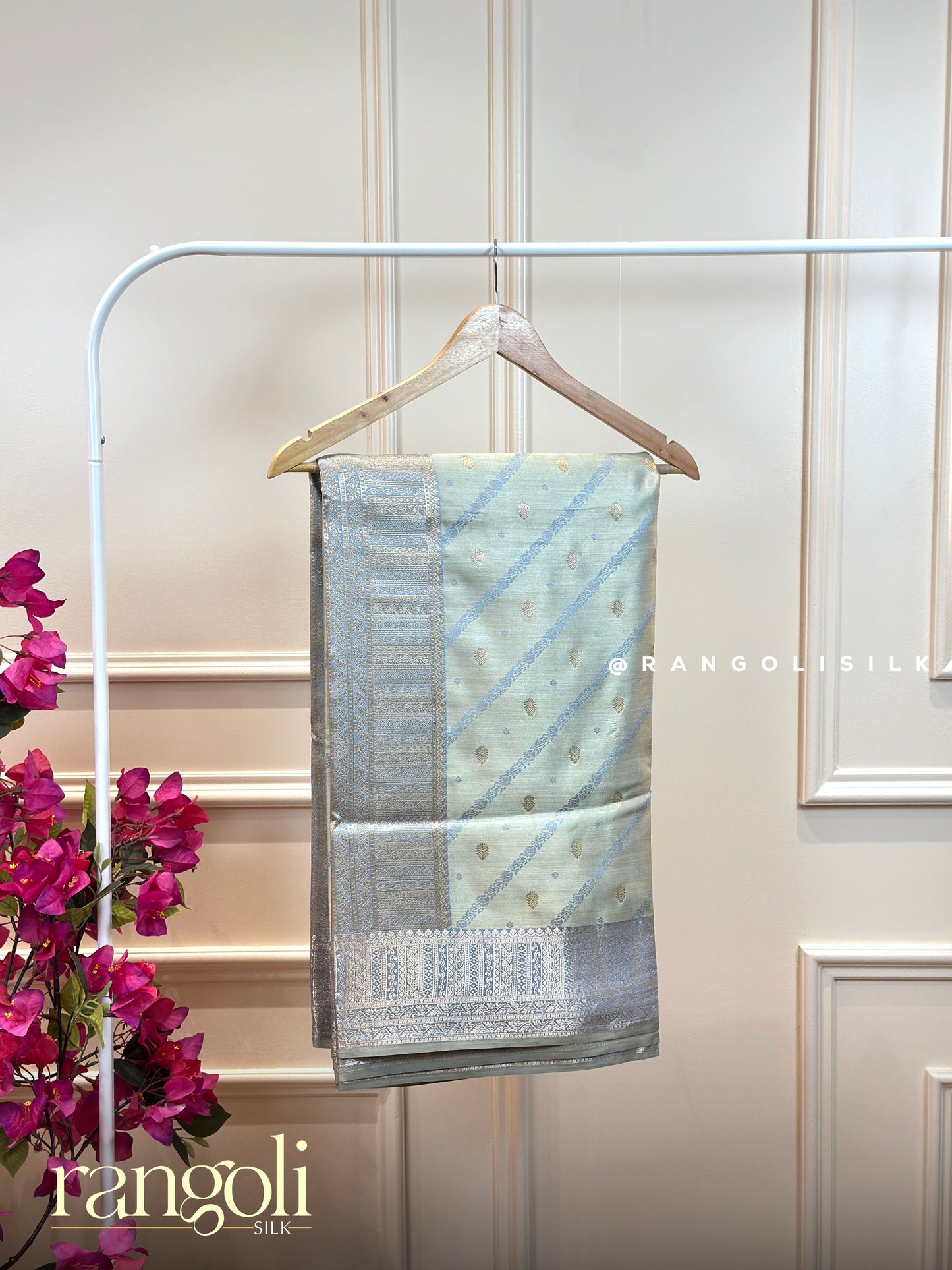 Pastel Shades Cotton Silk Sarees with Woven Zari Buttas & Rich Border - Post 982