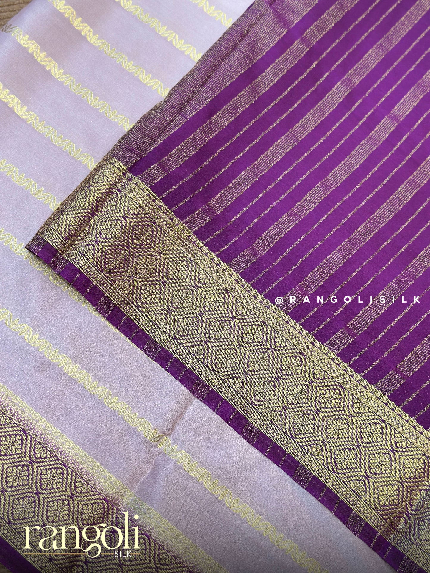 Semi Mysore Silk Saree with Classic Zari Stripes - Post 694